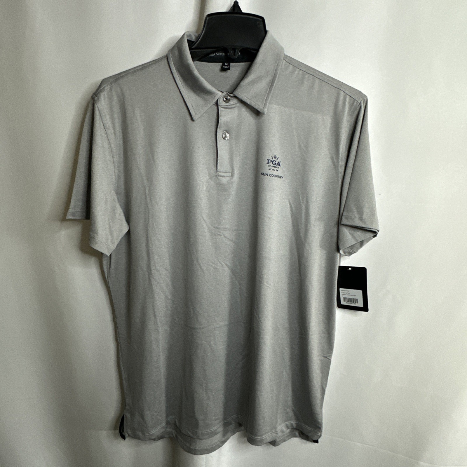 Super Mex Golf PGA Mens Performance Polo Shirt Gray NWT Sz- M #6594 Super Mex Golf PGA Mens Performance Polo Shirt Gray NWT Sz- M #6594