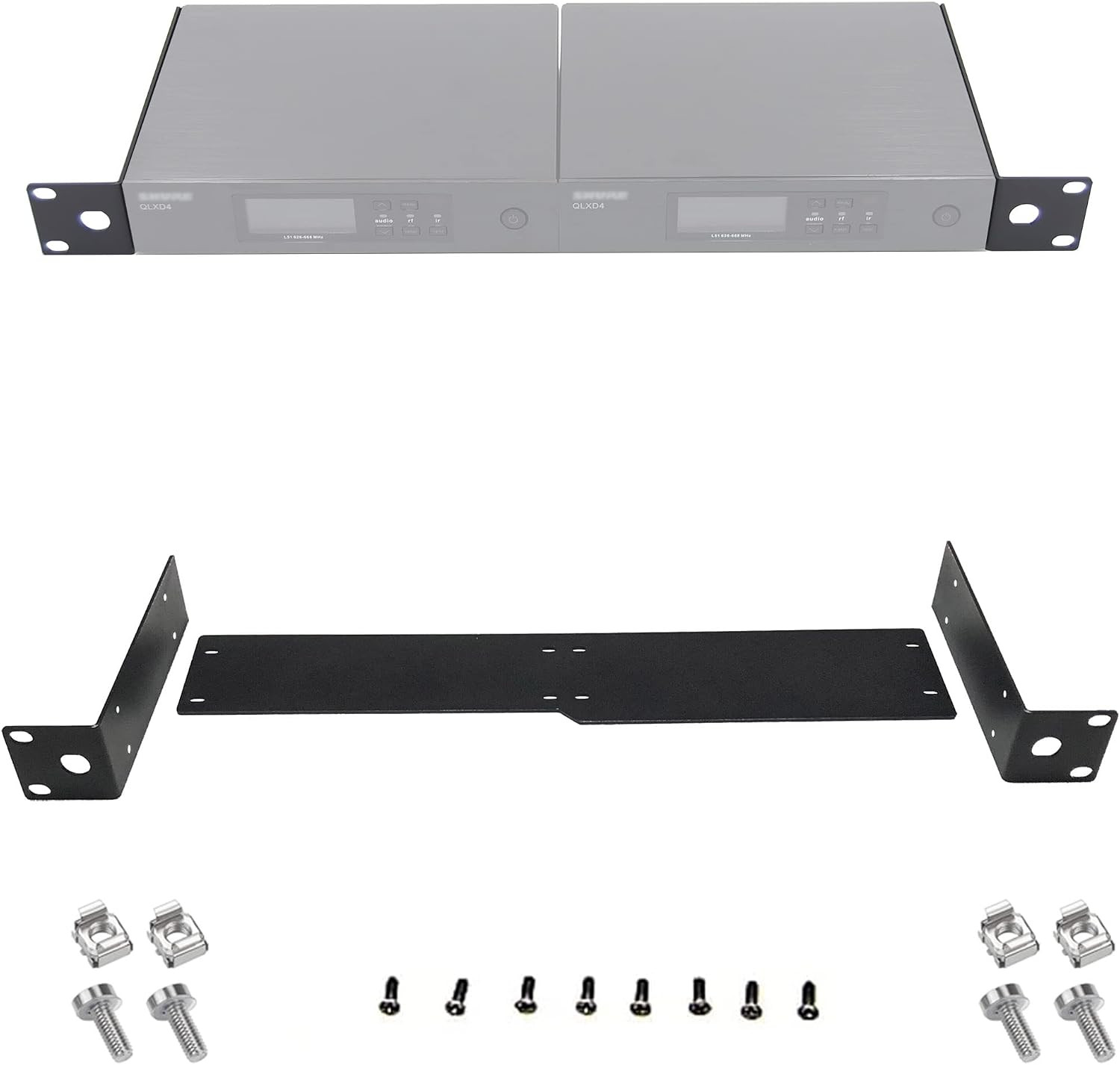 Rackmount Bracket for Shure QLXD4 Dual Receivers Wireless System | 2Mm