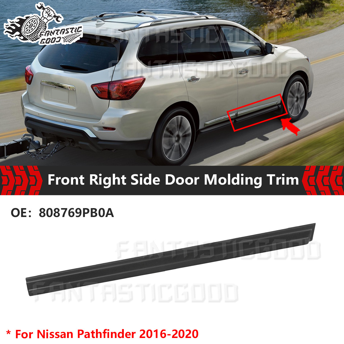 For Nissan Pathfinder 2016-2020 Front Right Side Door Molding Trims 808769PB0A
