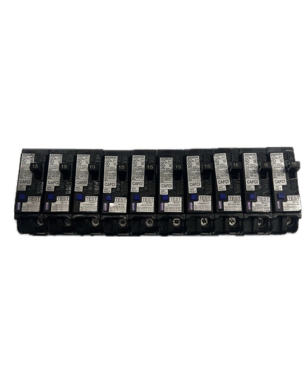 Lot OF 10 SIEMENS QA115AFCN 15A AFCI PLUG ON NEUTRAL NO PIGTAIL WIRE) new no box Lot OF 10 SIEMENS QA115AFCN 15A AFCI PLUG ON NEUTRAL NO PIGTAIL WIRE) new no box