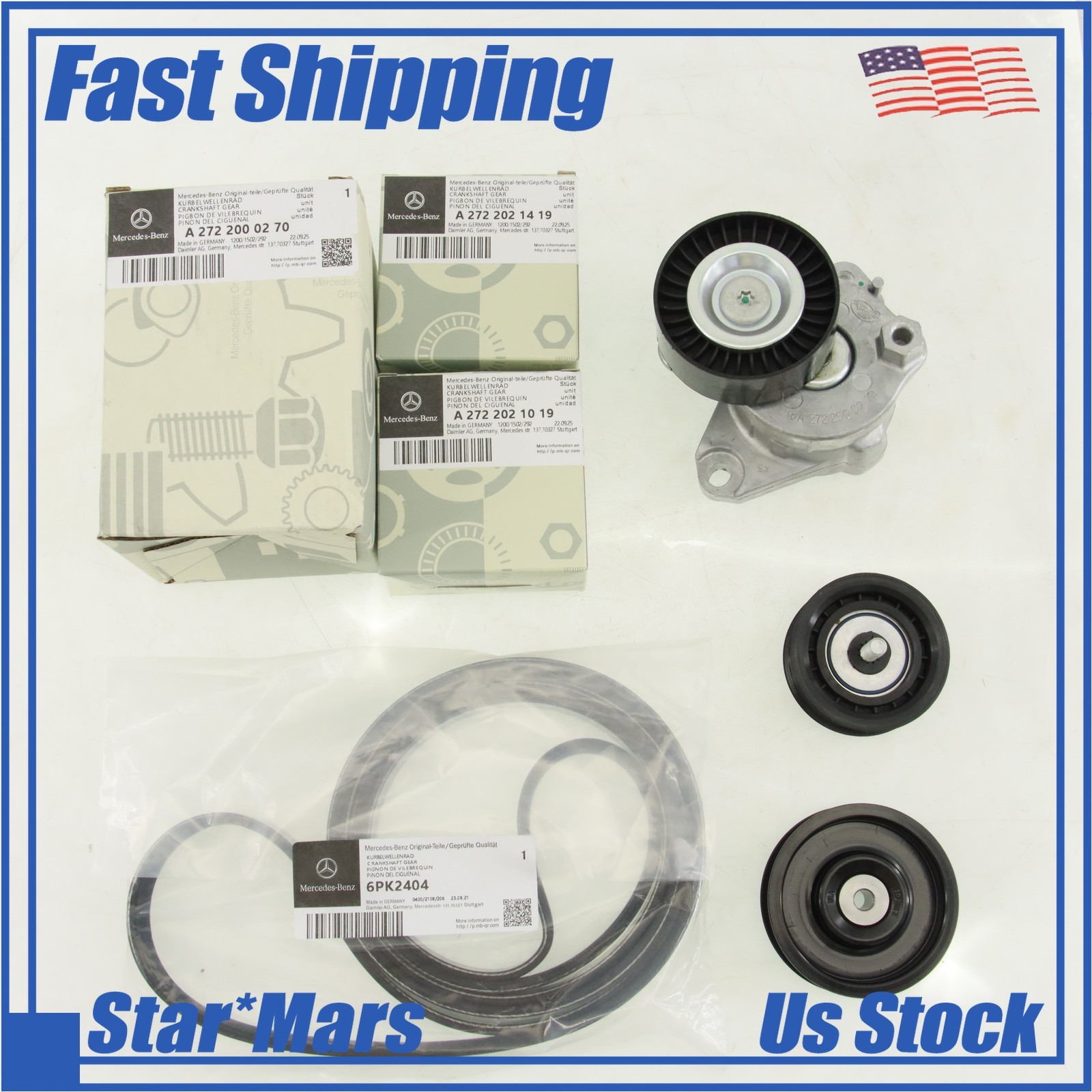 New A2722000270 OEM Serpentine Belt Drive Kit For C300 C350 E350 E550
