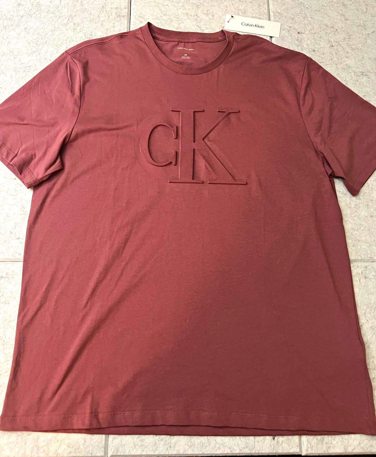 Calvin Klein Jeans Men\'s Logo Crew Neck Short Sleeve Solid Brown T-Shirt L Calvin Klein Jeans Men\'s Logo Crew Neck Short Sleeve Solid Brown T-Shirt L