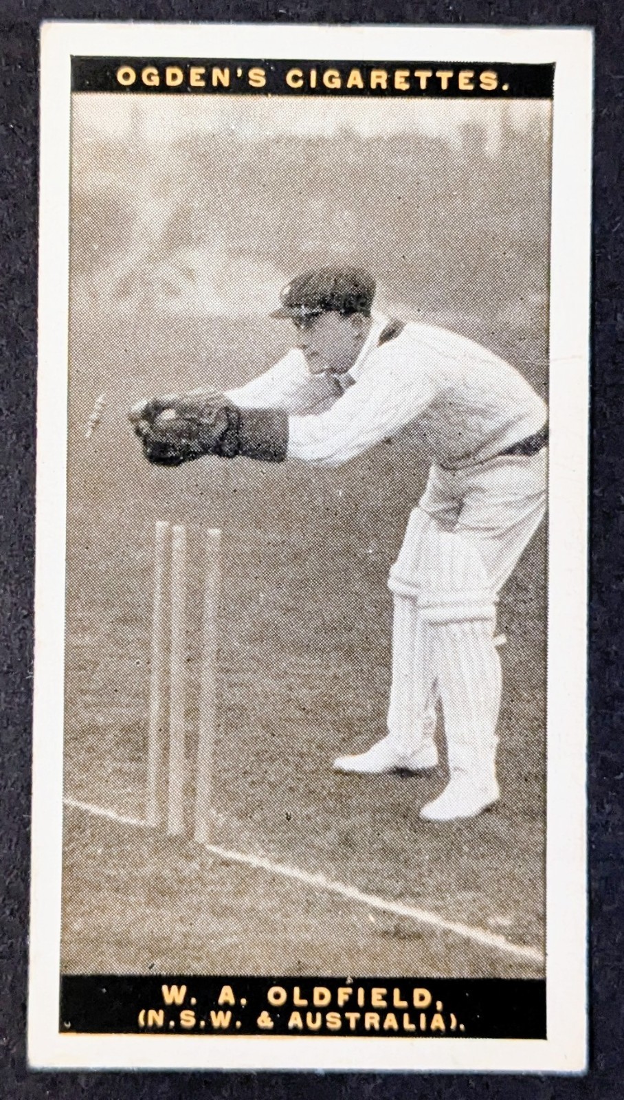 1928 Ogden\'s Australian Test Cricketers 1928-29 Cigarette Card Bert Oldfield 1928 Ogden\'s Australian Test Cricketers 1928-29 Cigarette Card Bert Oldfield
