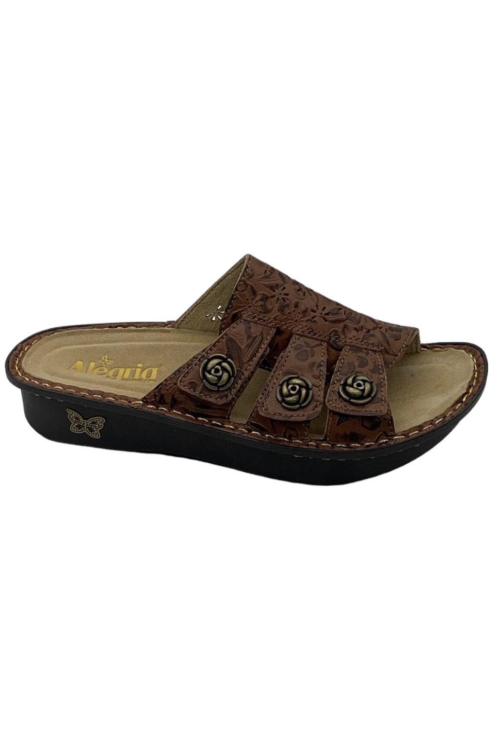 Alegria Leather Adjustable Slide Sandals Loretta