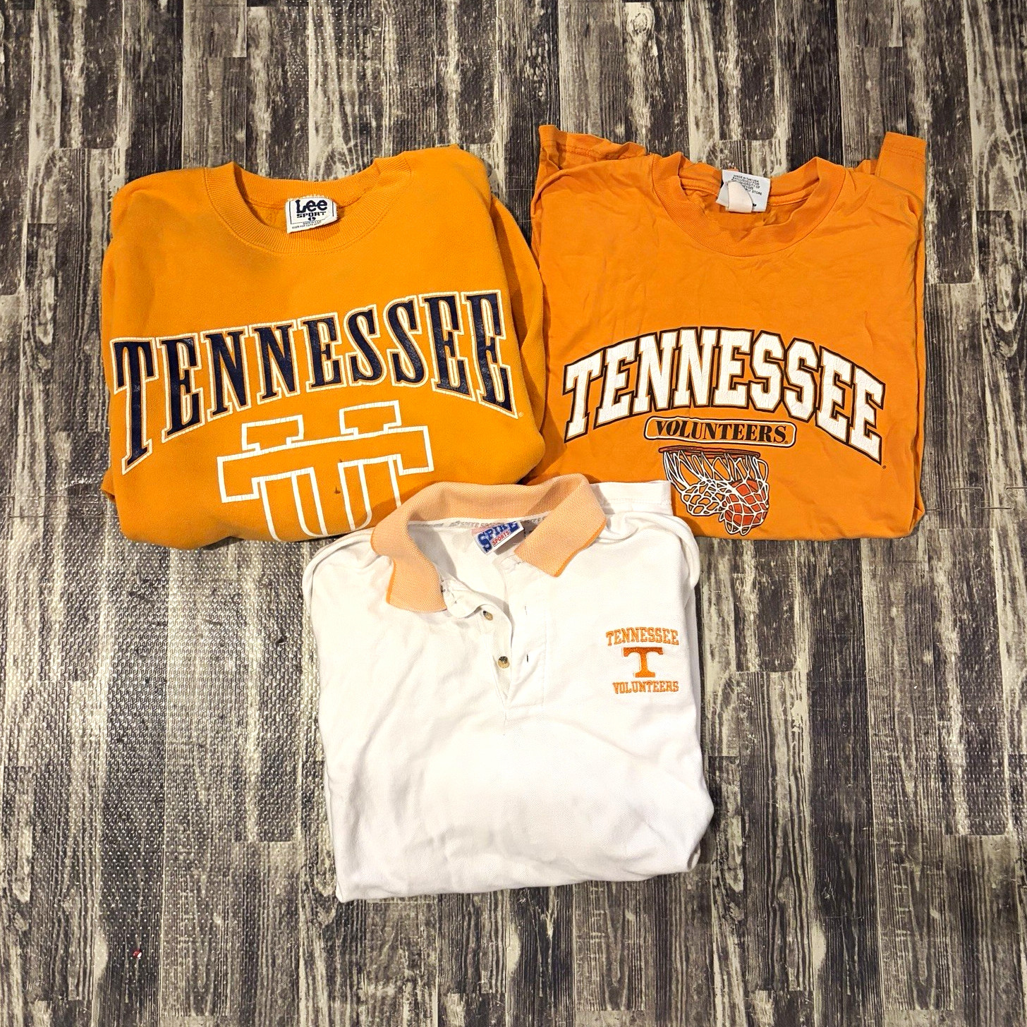 Vintage Tennessee Volunteers Lot Size L-XL Lee Sport Crewneck Polo T Shirt