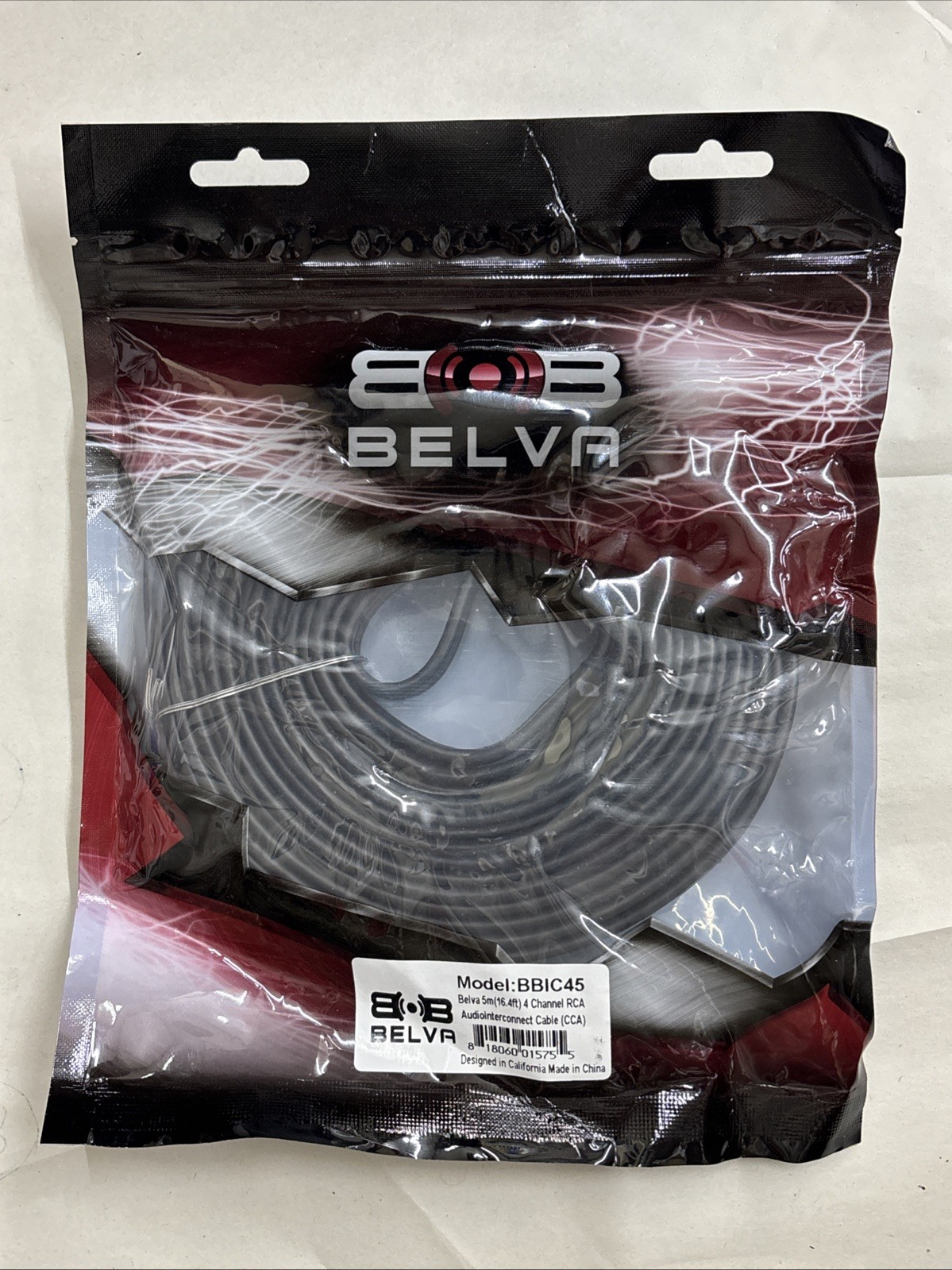 Belva BBIC45 16.4ft 4 Channel RCA Audio Interconnect Cable NEW