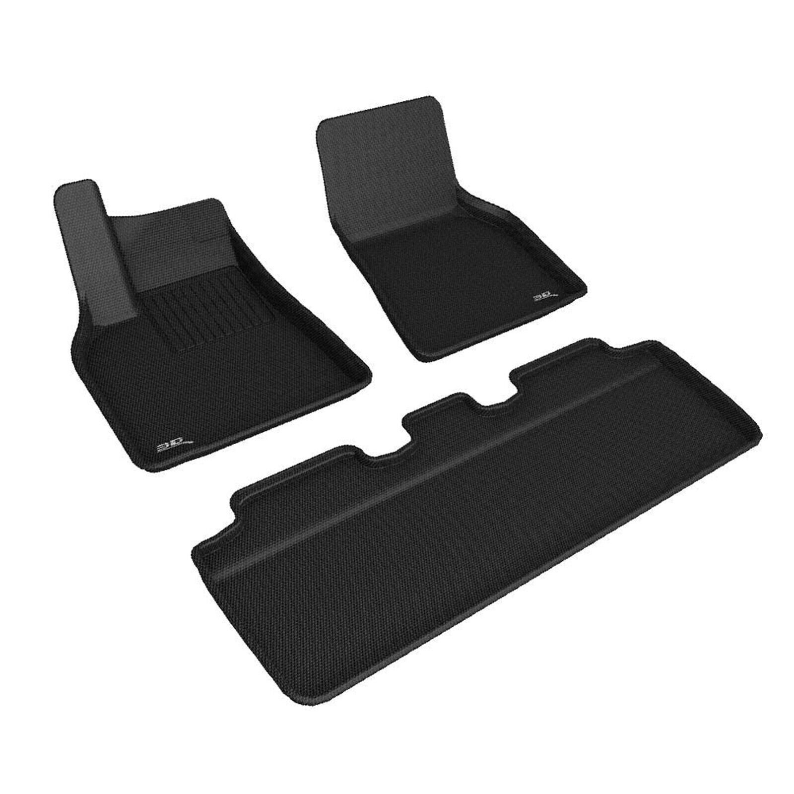 No Logo 3D Maxpider For 2021-2023 Tesla Model 3 All Weather Floor Mat Set Black