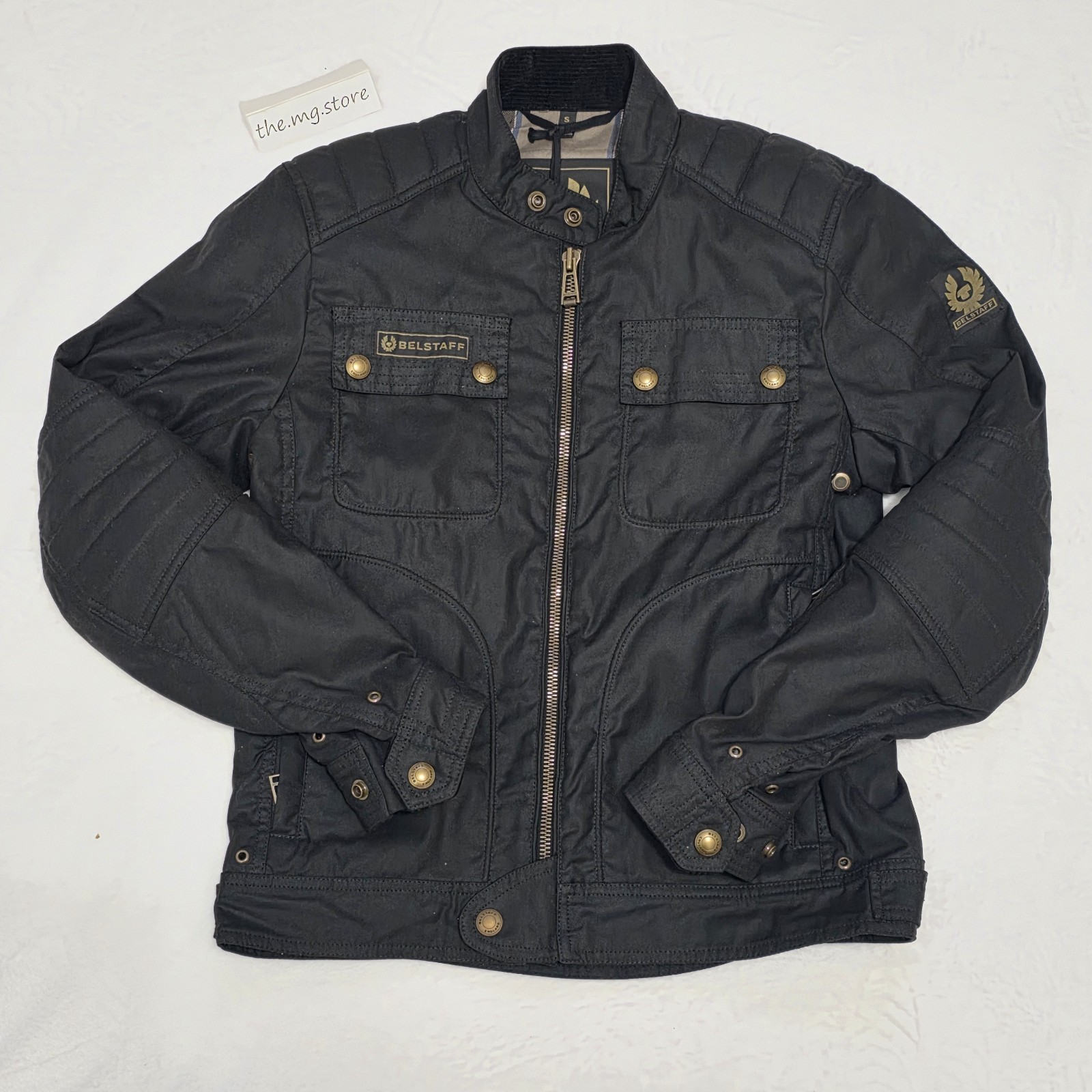 Belstaff Roberts 2.0 Motorcycle Waxed Cotton Black Jacket Mens Sz Small NWT