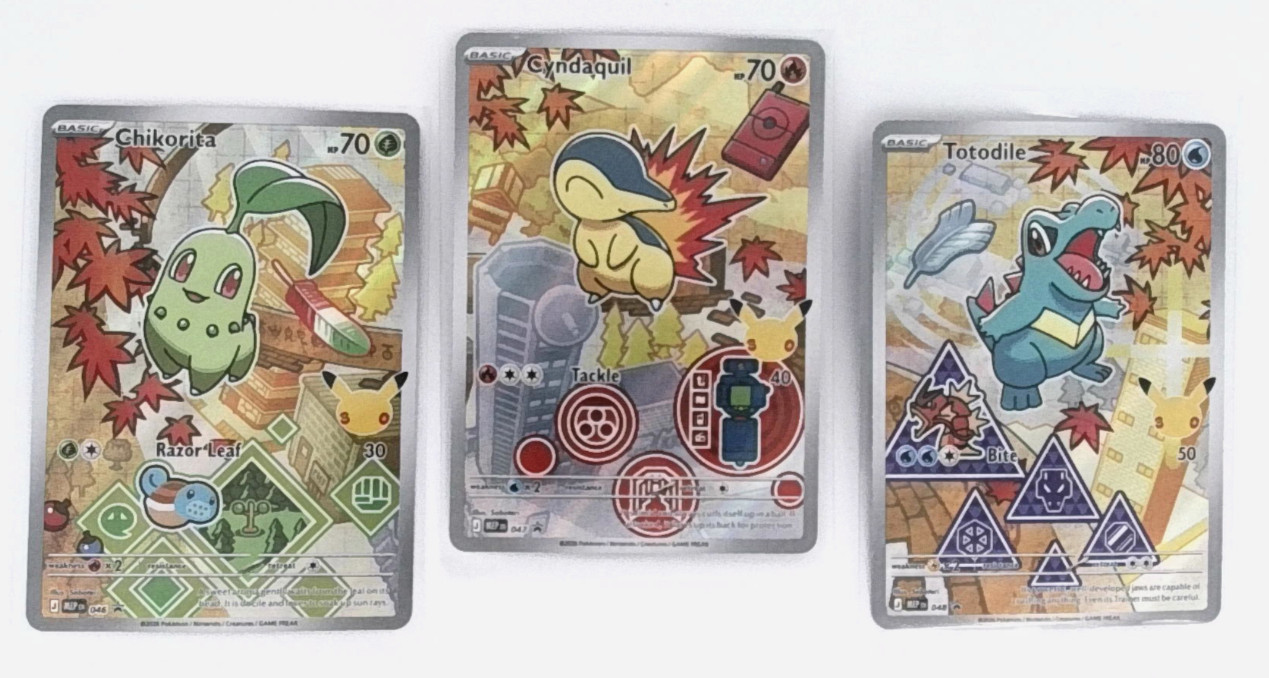 Chikorita, Cyndaquil, Totodile MEP 046, 047, 048 NM First Partner Promo Gen 2