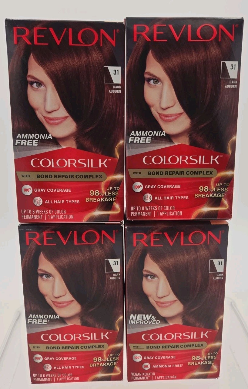 Pack of 4 - Revlon Colorsilk Beautiful Color Permanent Hair 31 Dark Auburn