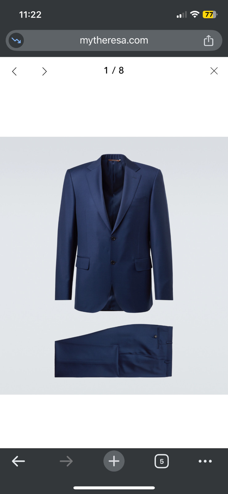 Canali 100% Wool suit 7R 410 Navy. SIZE; 50 7 R  PANTS- 40
