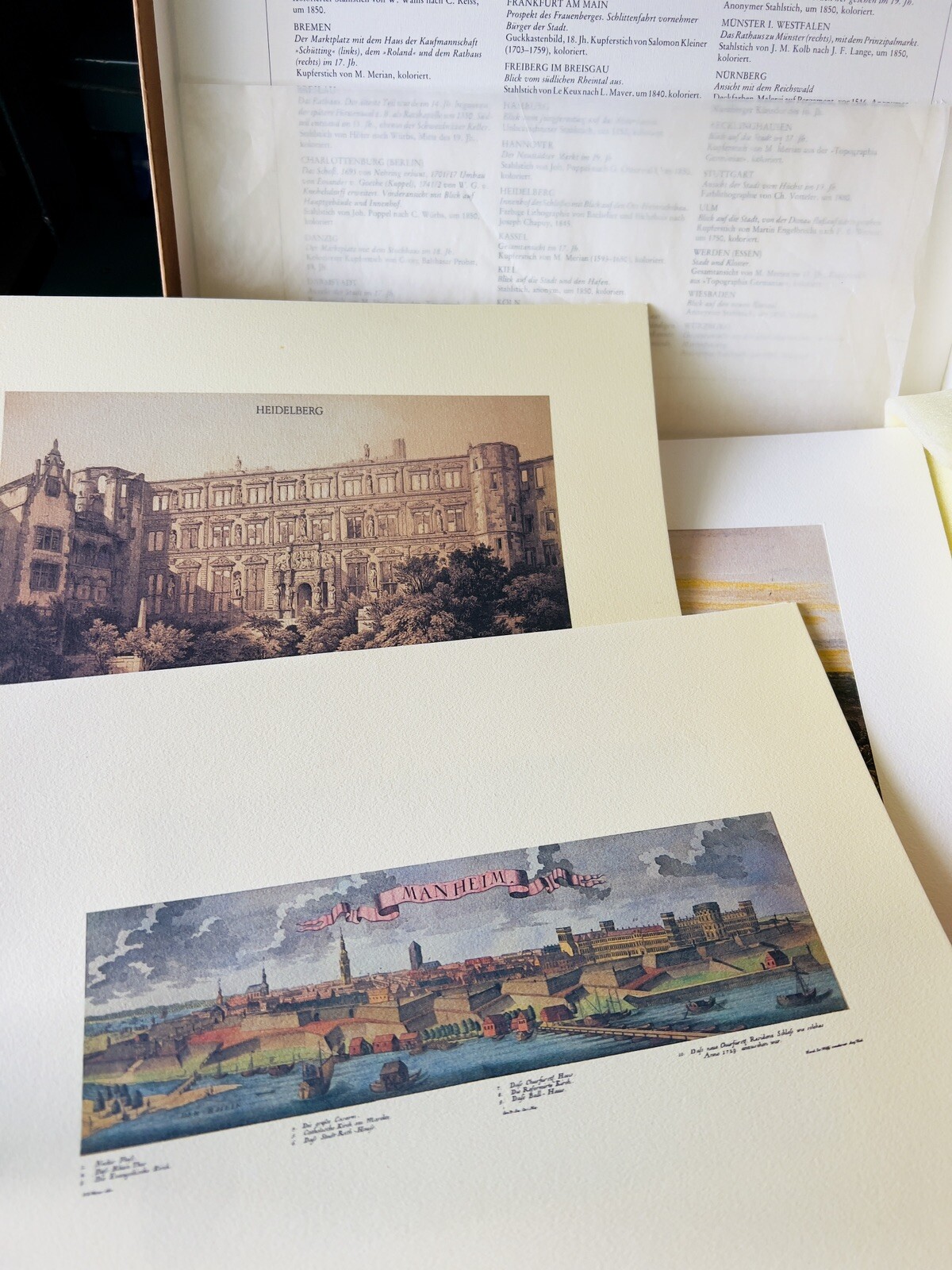 Antique copperplate engravings collection German city castle facsimile radie Antique copperplate engravings collection German city castle facsimile radie