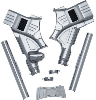 Kuryakyn Deluxe Neck Covers Chrome Steel Softail
