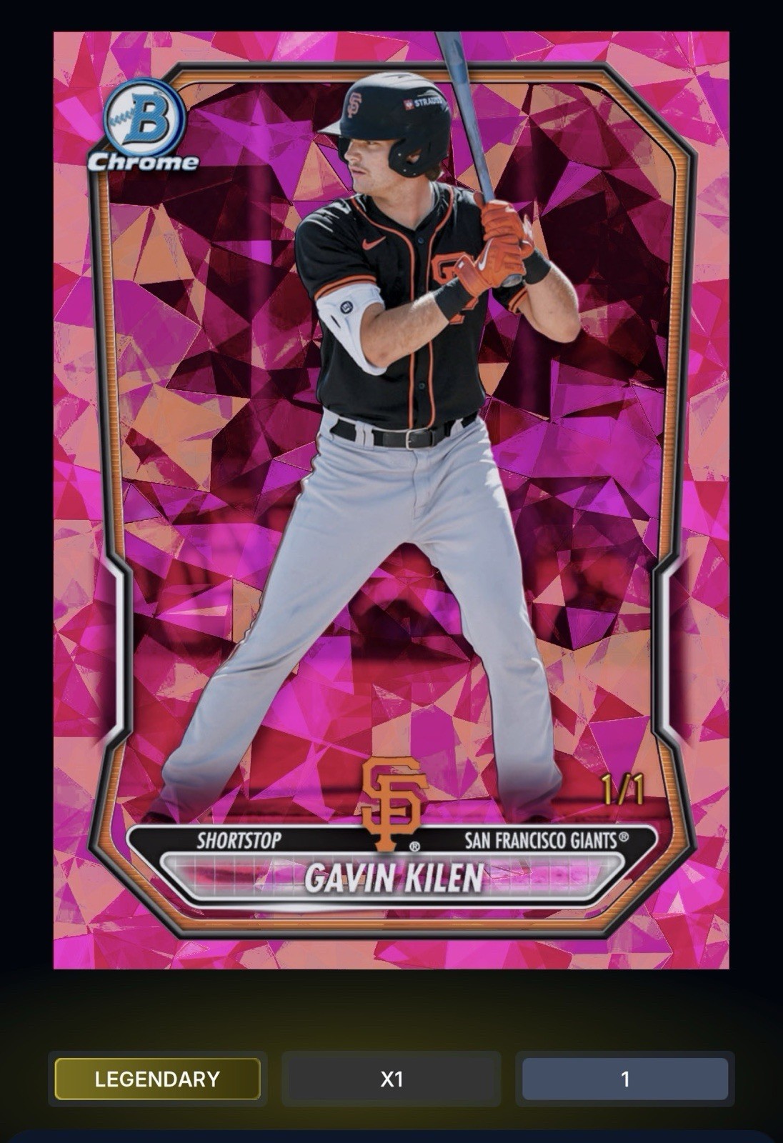 DIGITAL 2026 Bowman Sapphire Gavin Kilen Padparadscha 1/1 Grail Legendary