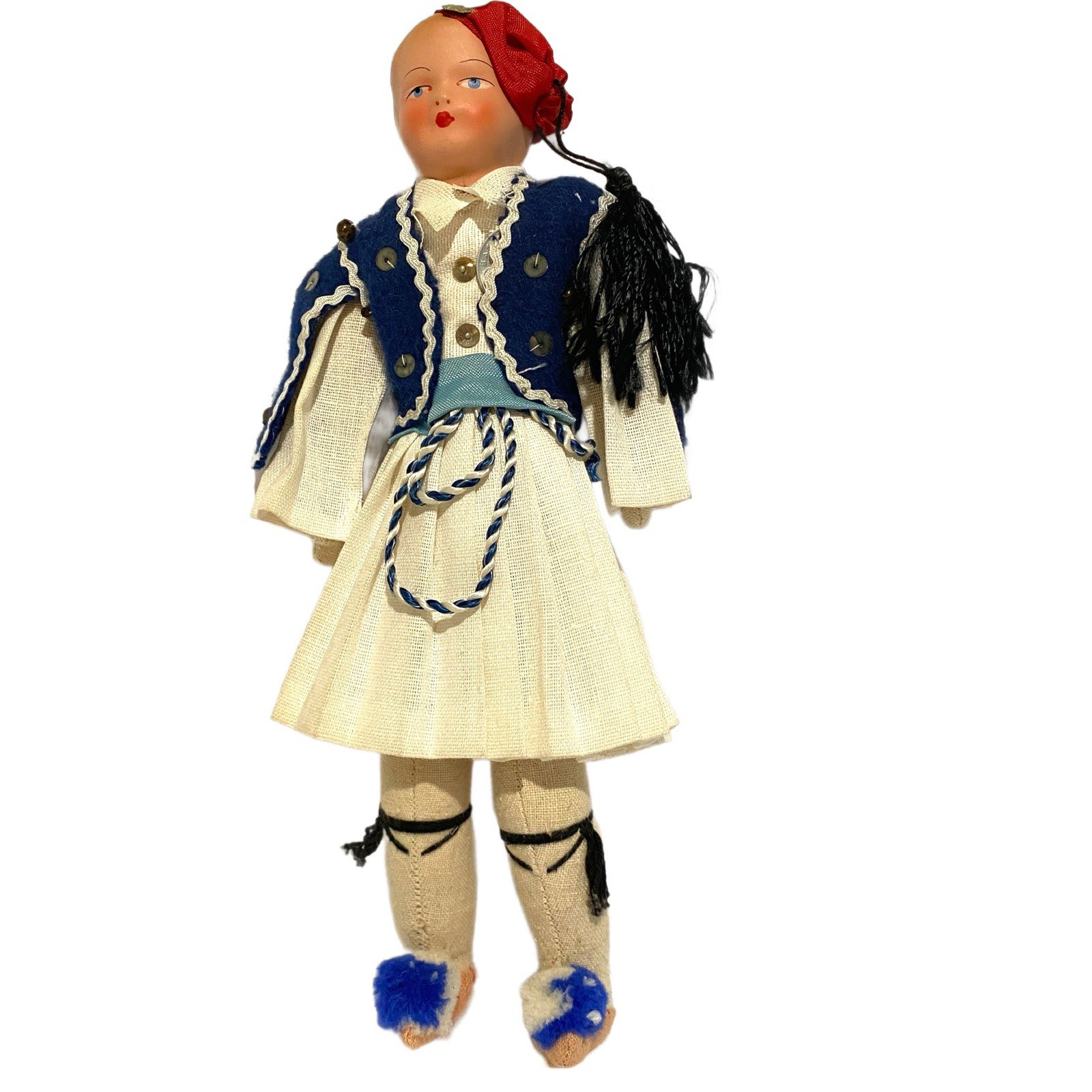 Vintage Greek Soldier Doll Royal Guard Uniform Collectible