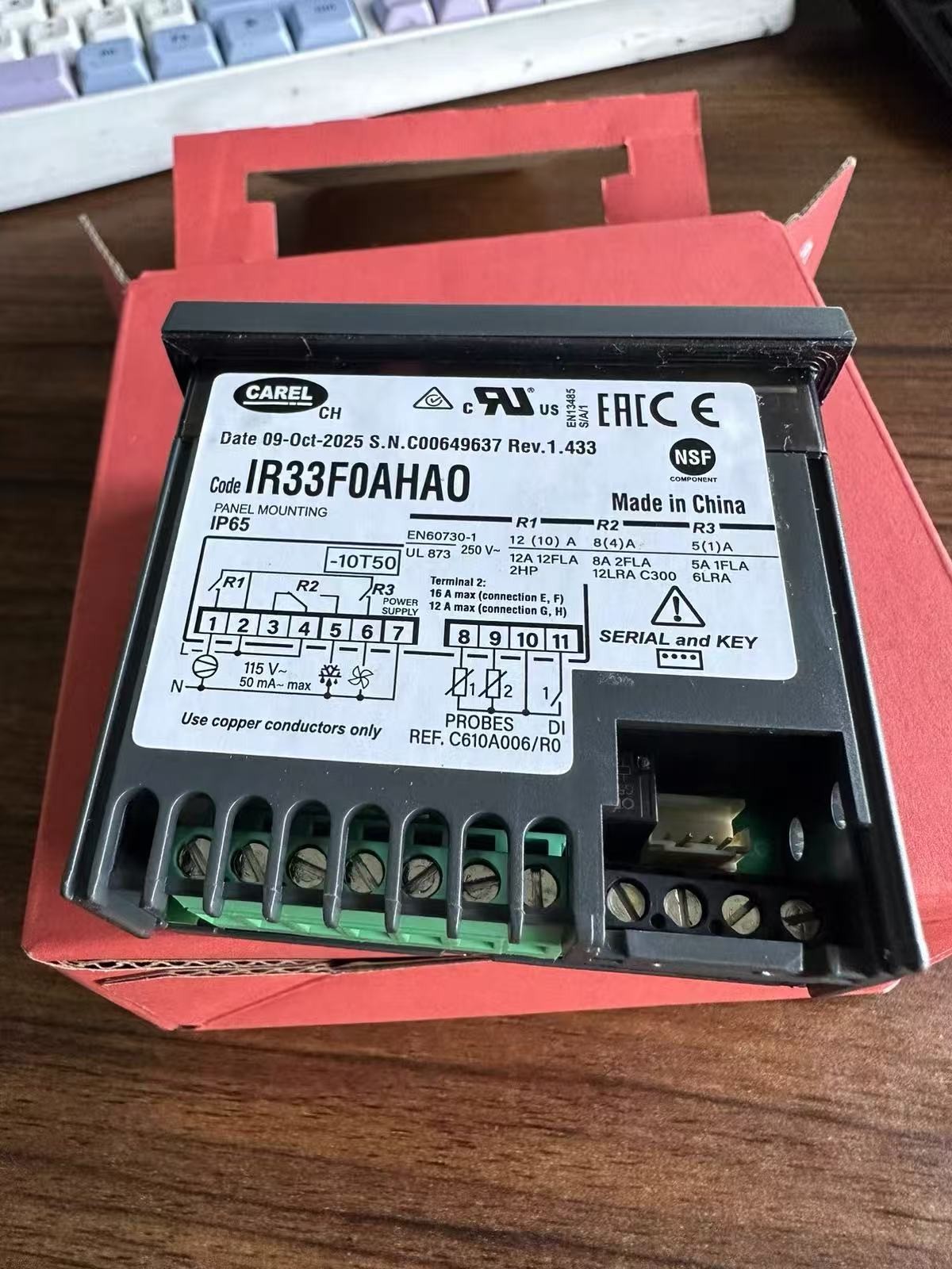 Carel IR33F0AHA0 Thermostat 115V IR33FOAHAO 2025 Batch Original Brand New Carel IR33F0AHA0 Thermostat 115V IR33FOAHAO 2025 Batch Original Brand New