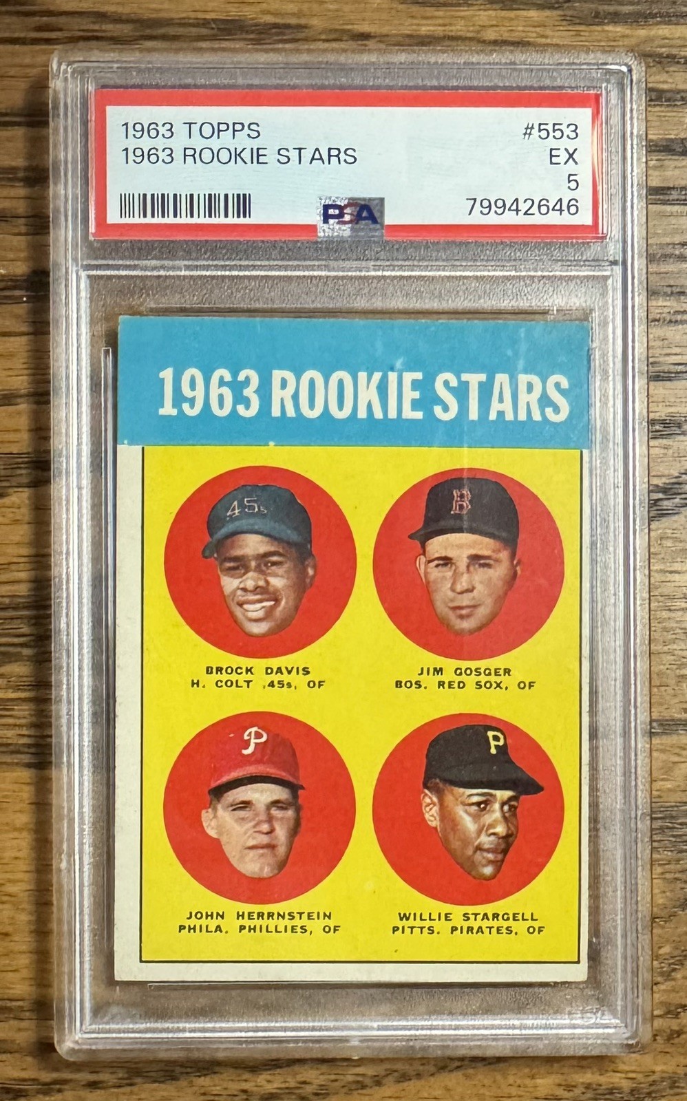 Topps 1963 Topps High #553 Rookie Stars Willie Stargell RC PSA 5 EX Topps 1963 Topps High #553 Rookie Stars Willie Stargell RC PSA 5 EX