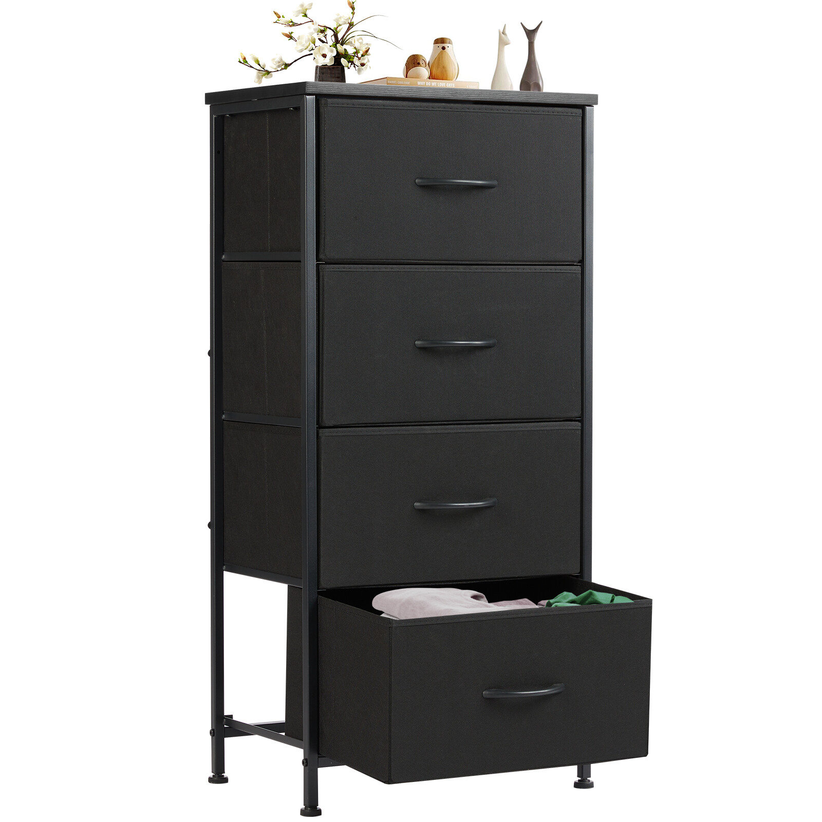 4 Fabric Drawer Dresser for Bedroom, Storage Organizer Unit Chest of Tower