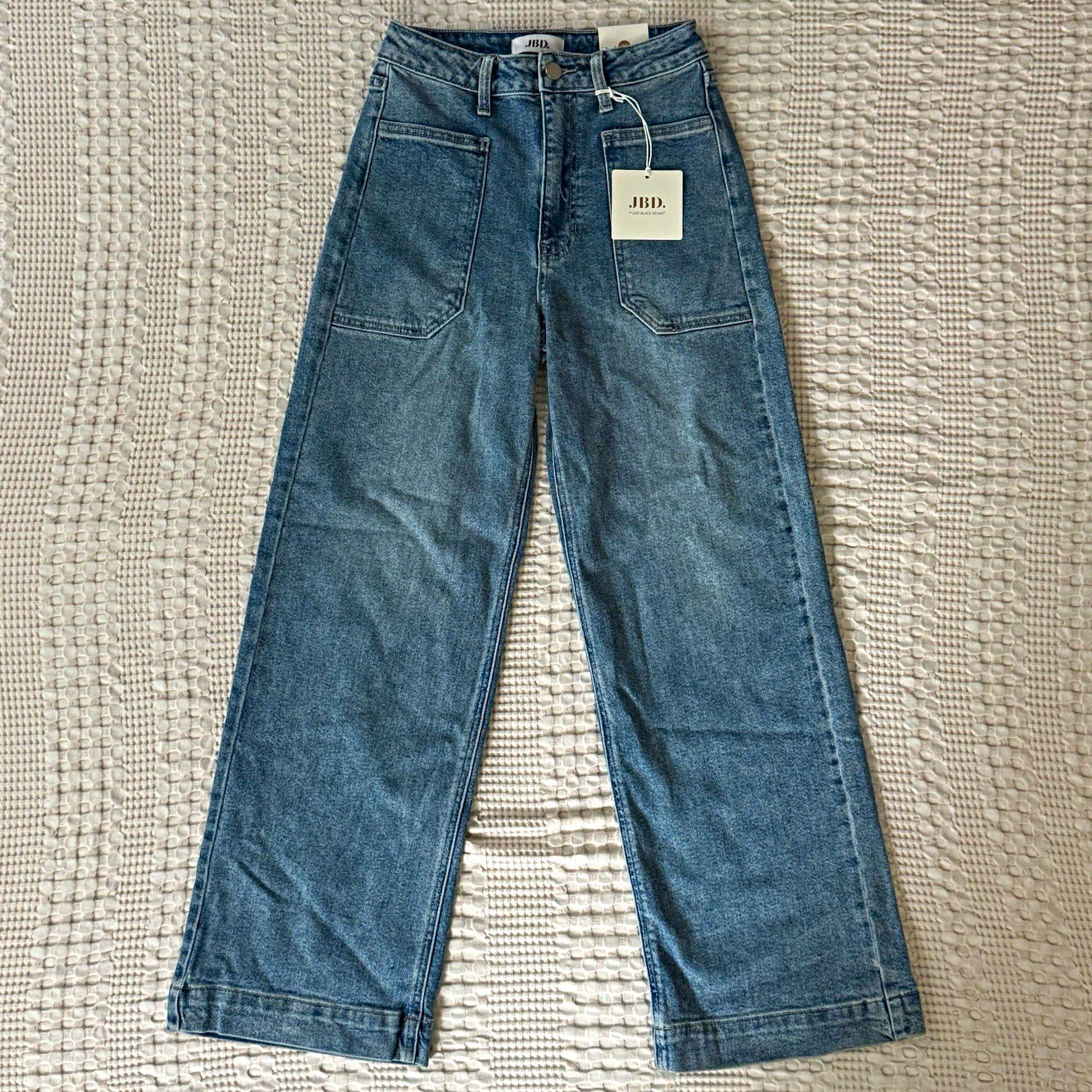 JBD Just Black Denim DP649 Utility Wide Leg Jeans Womens 25 Medium Wash NWT JBD Just Black Denim DP649 Utility Wide Leg Jeans Womens 25 Medium Wash NWT