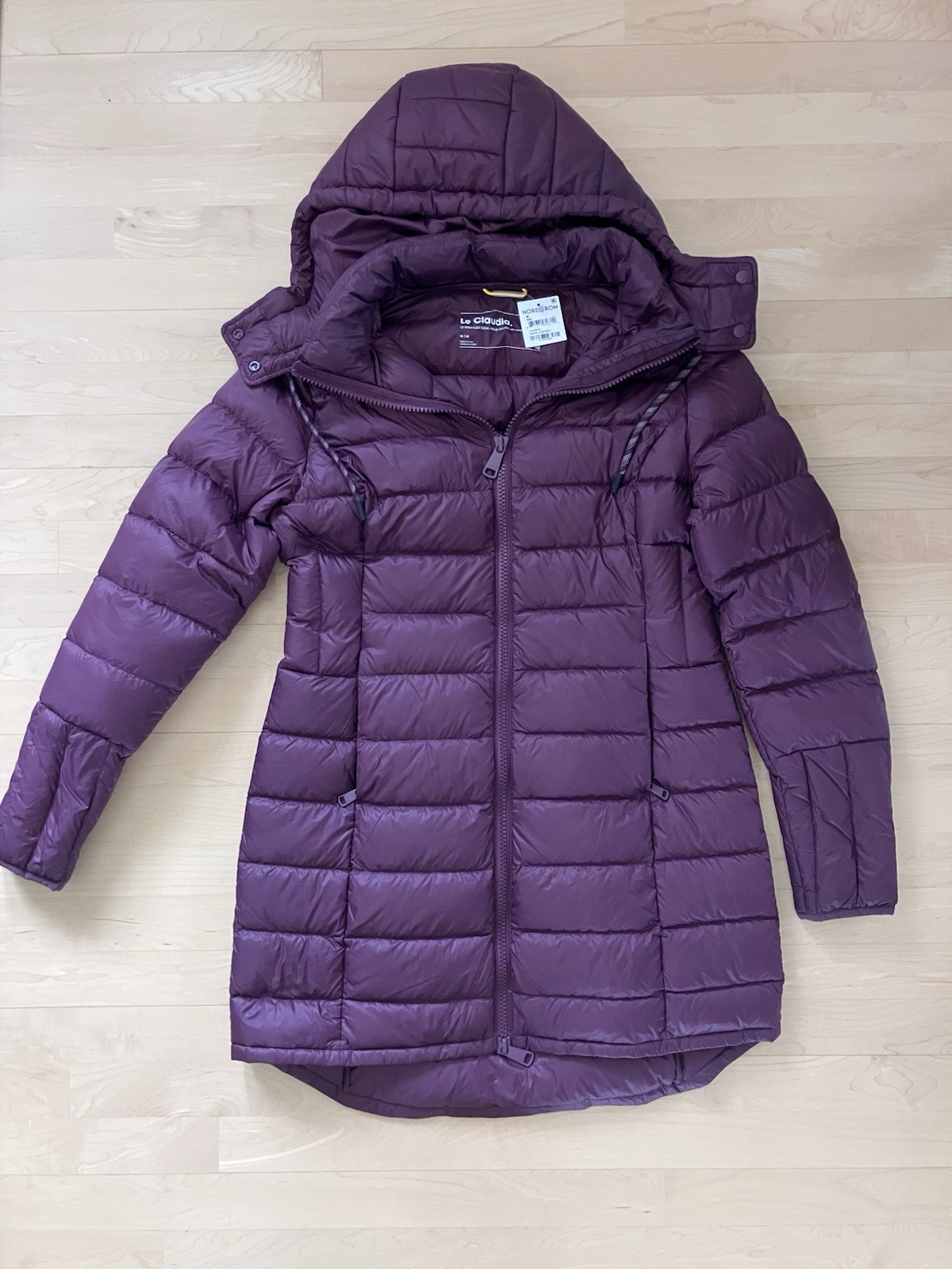 Lole Women’s Medium Dark Cherry Hooded Down Claudia Jacket Coat New With Tags