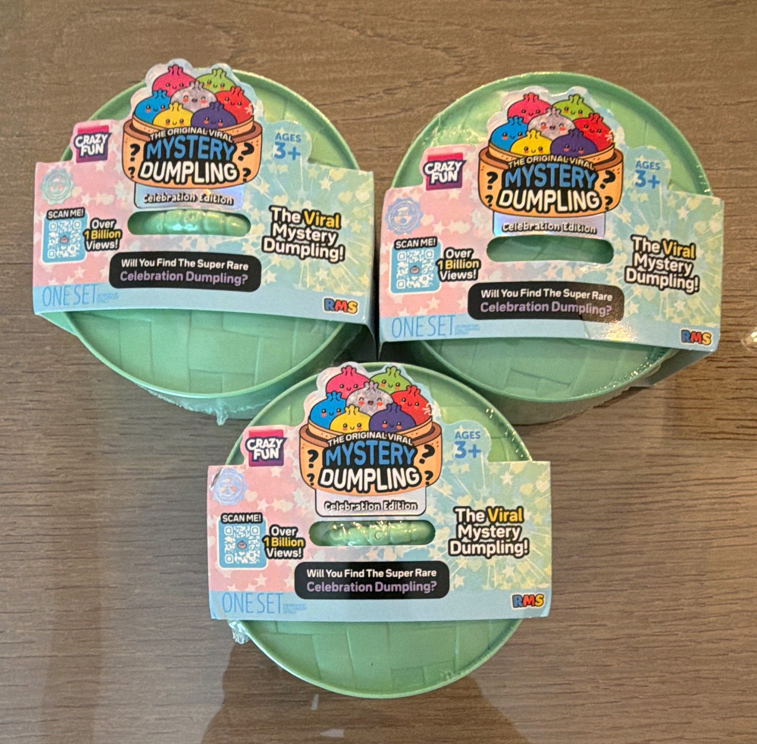 RMS Sealed Crazy Fun Mystery Dumpling Celebration Blind Pack lot of 3
