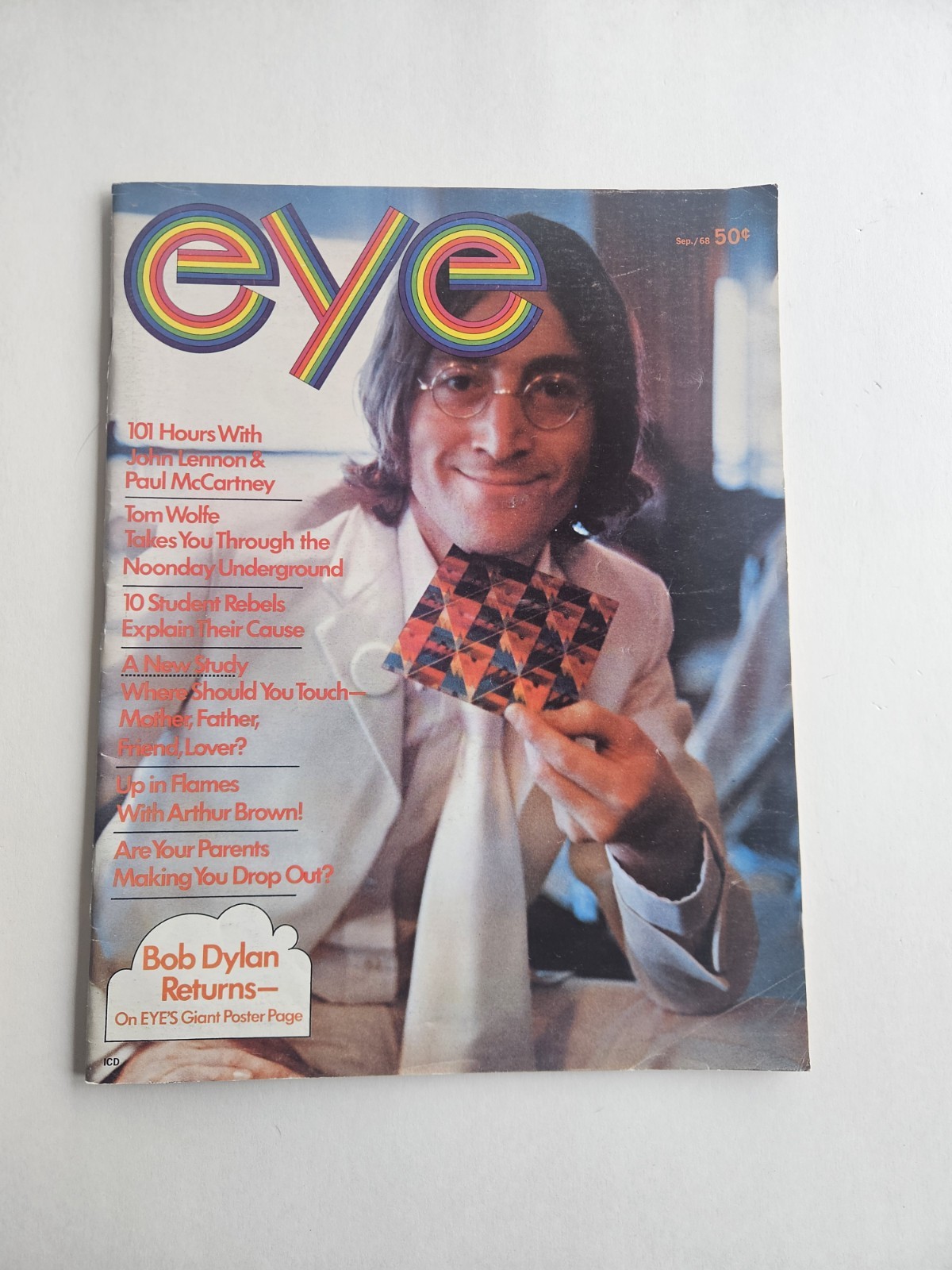 1968 Eye Magazine John Lennon Cover with Dylan Tree Poster No Label Vintage Rare