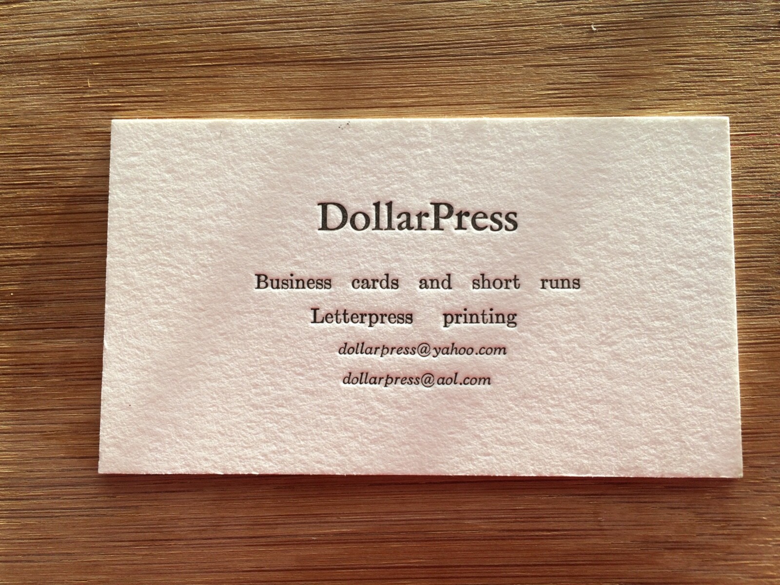 100 Personalized Letterpress Business Cards Proudly Handmade in USA