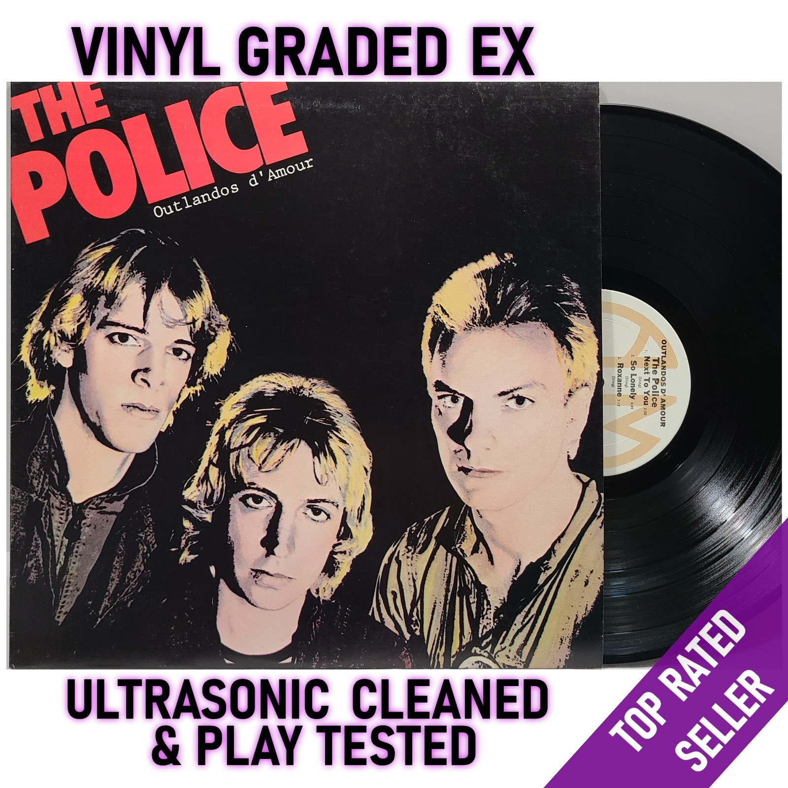The Police Outlandos D\'Amour LP A&M 1979 EX Vinyl Roxanne Cleaned & Tested