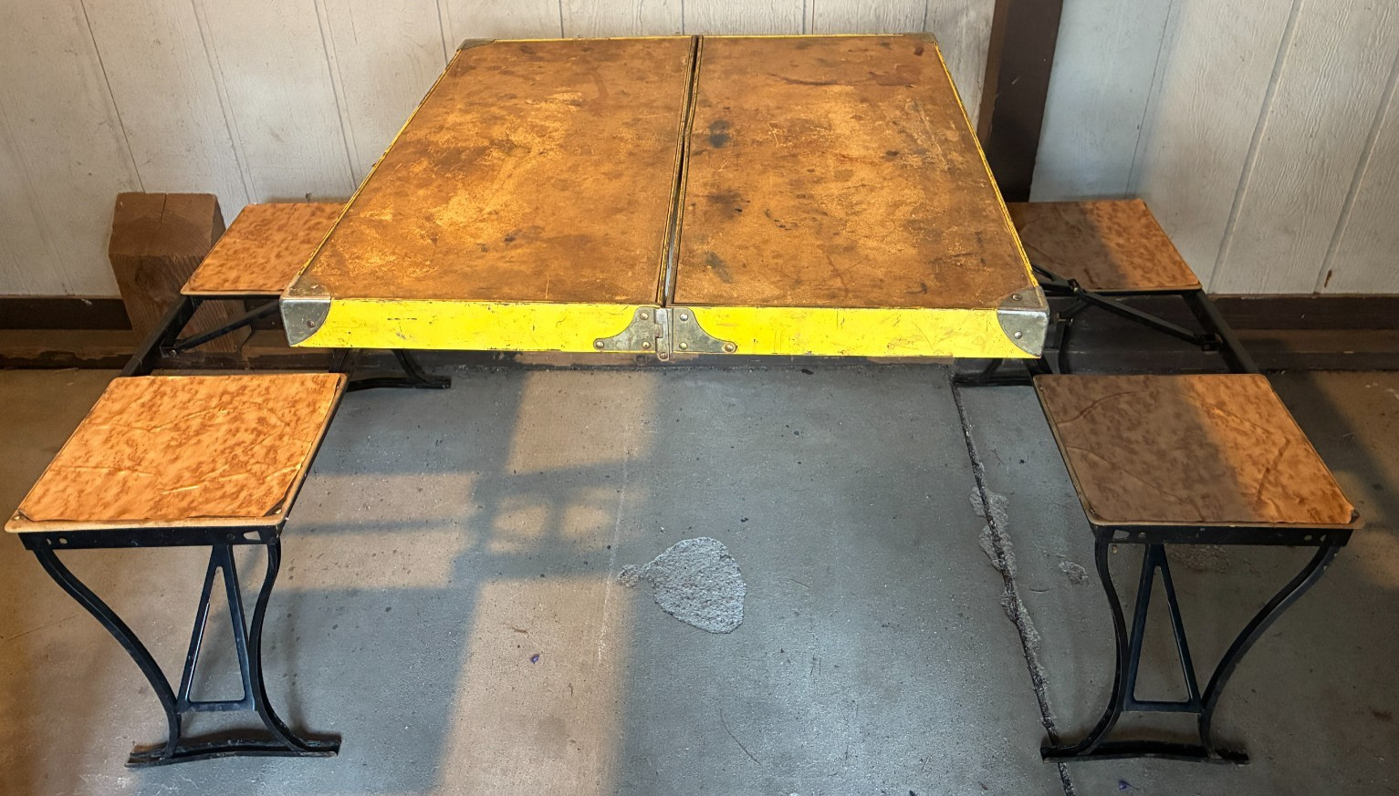 Vintage Handy Table & Chair Set Suitcase Camping Picnic Milwaukee Stamping Co.