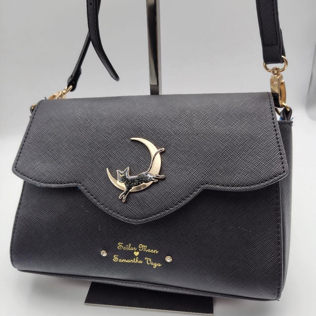 Samantha Vega Sailor Moon Collab Shoulder Bag 2way Black Gold Accents Samantha Vega Sailor Moon Collab Shoulder Bag 2way Black Gold Accents