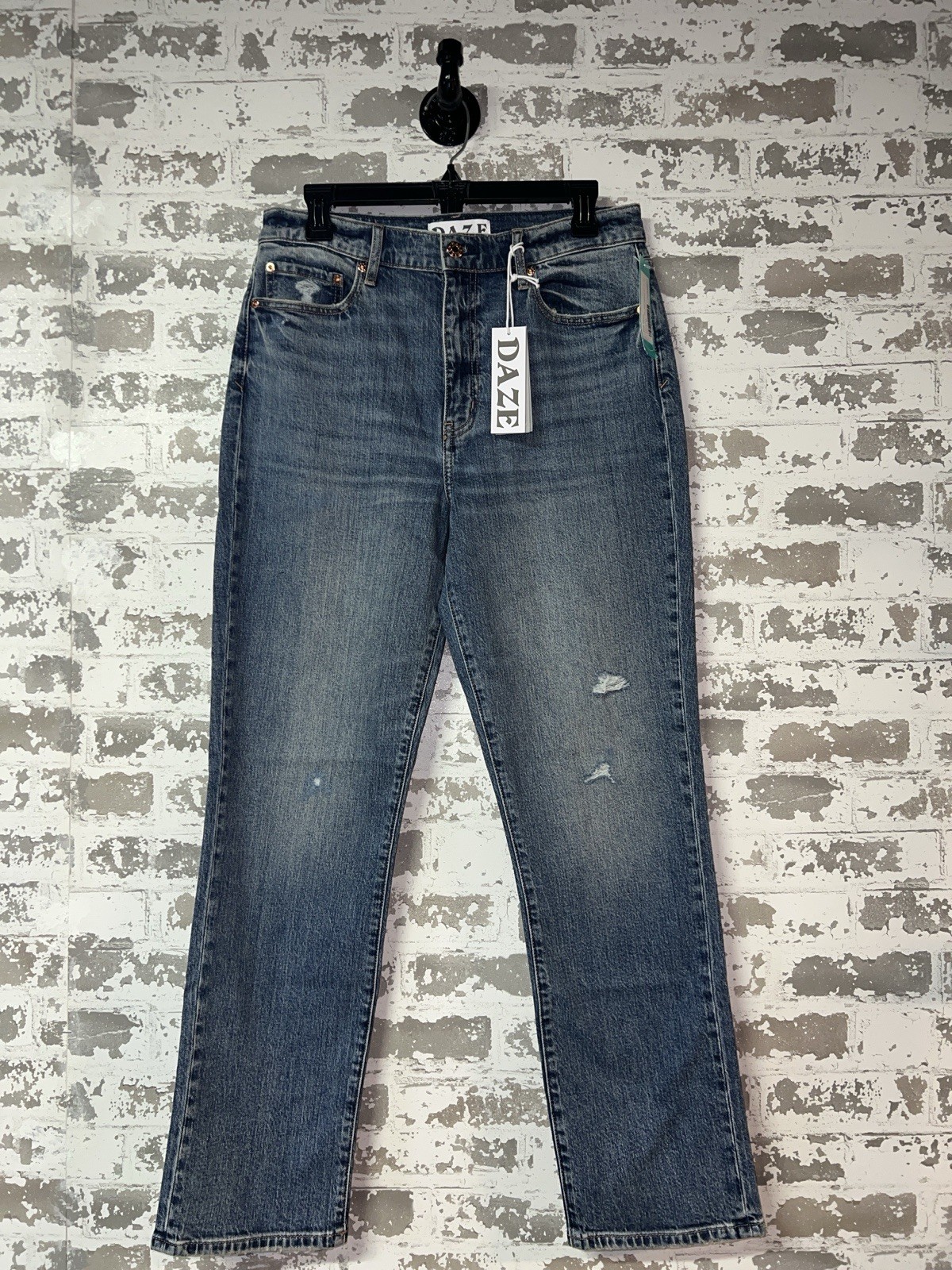 NWT Daze Denim Smarty Pants High Rise Relaxed Skinny Jeans Indigo Blue Size 10