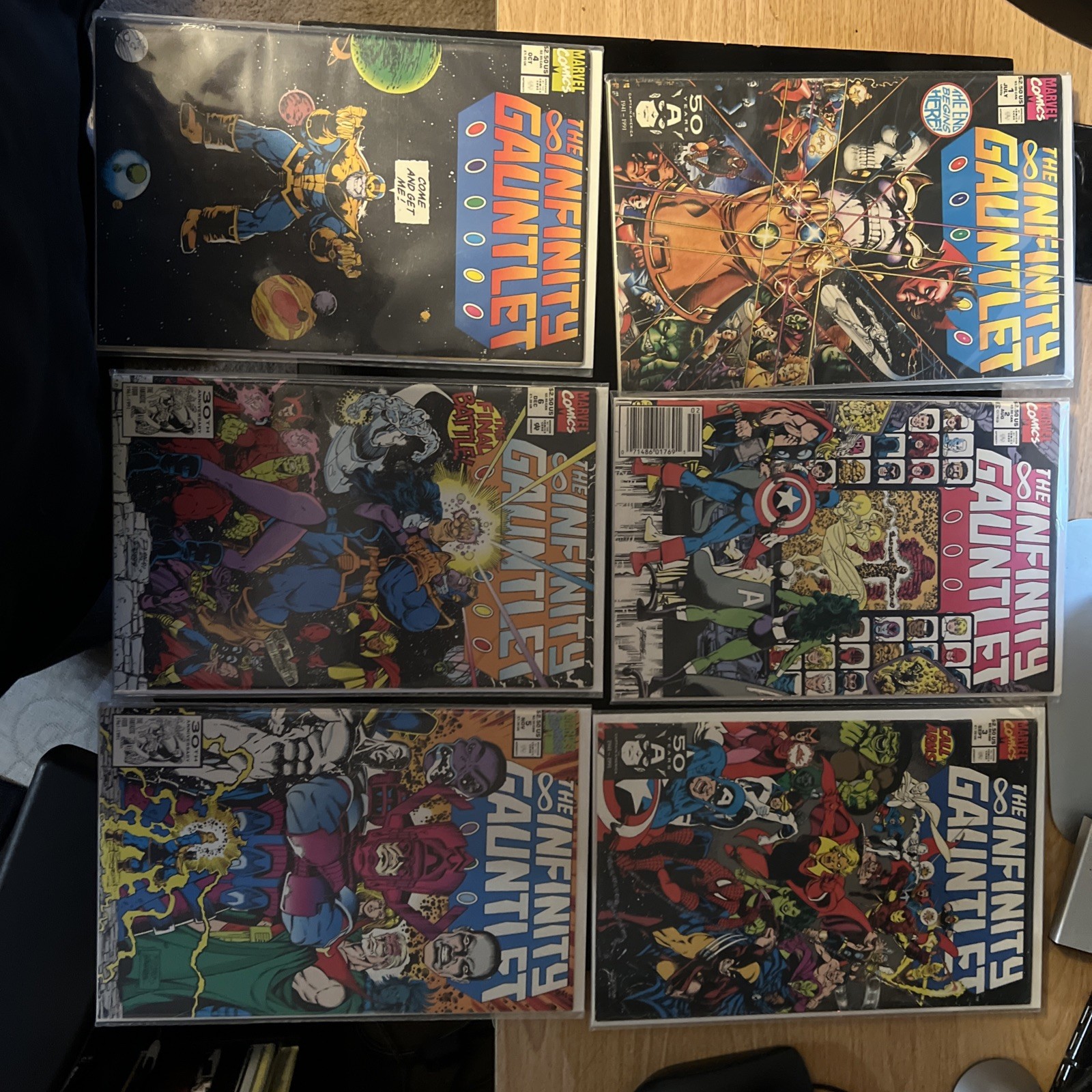 Marvel Comics The Infinity Gauntlet #1 - # 6 The Complete Series 1991 Marvel Comics The Infinity Gauntlet #1 - # 6 The Complete Series 1991