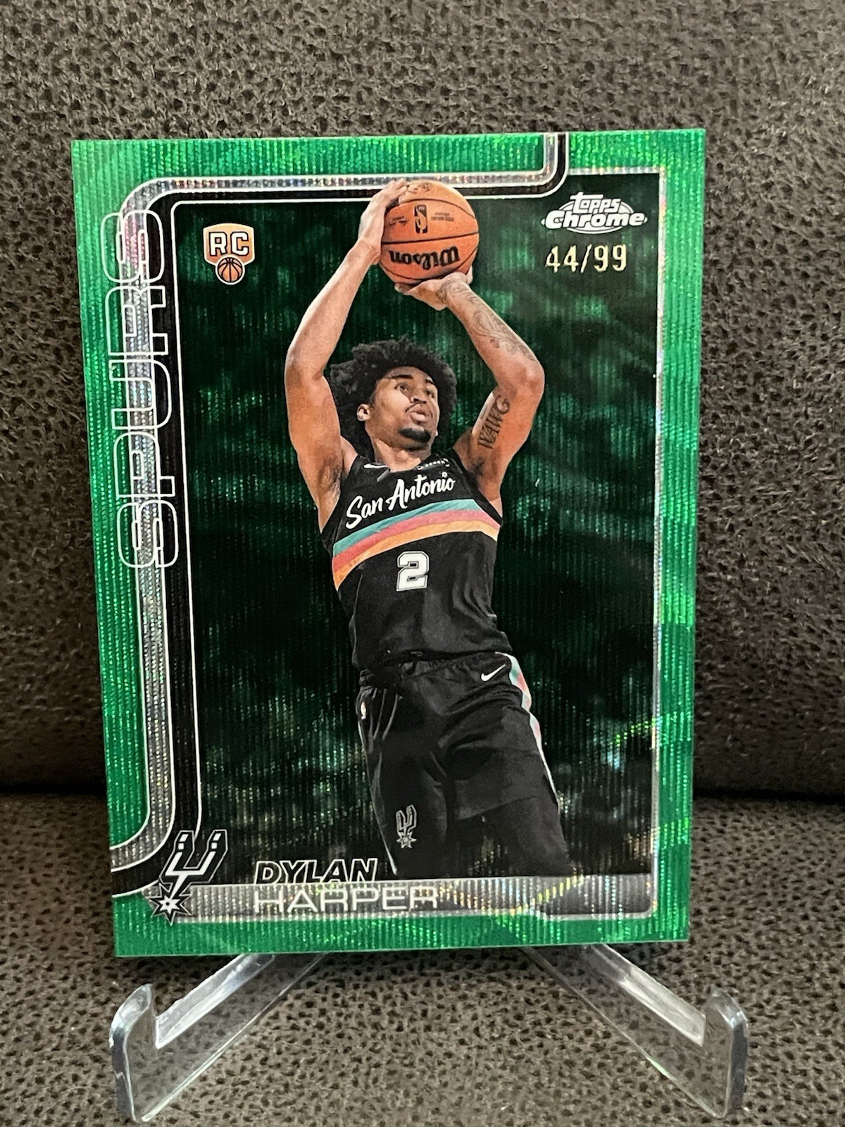 🔥Dylan Harper 2025-26 Topps Chrome Update RC Green Wave Refractor /99 Rookie