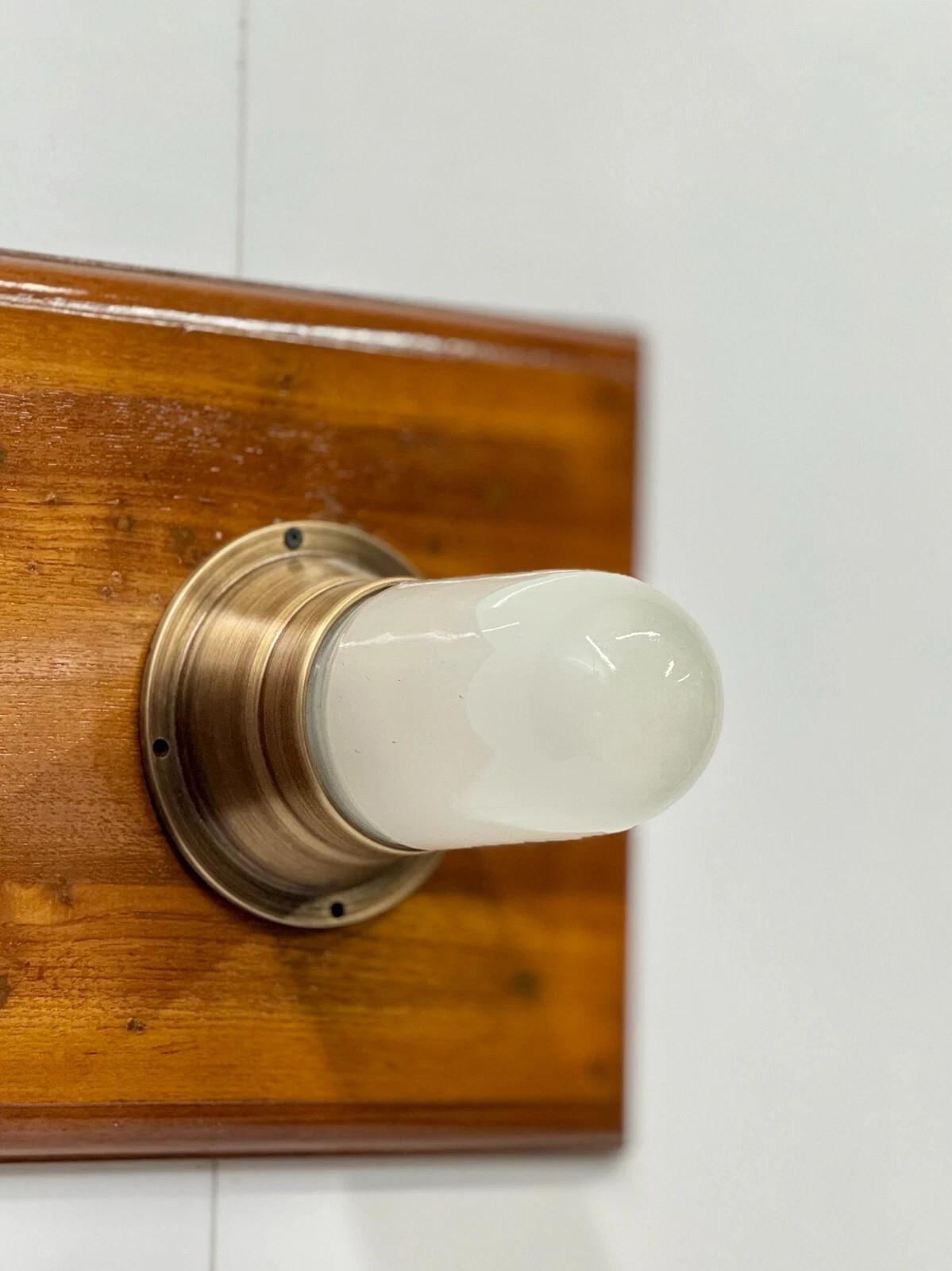 Antique Brass Nautical Bulkhead Wall Light White Glass Marine Ship Sconce