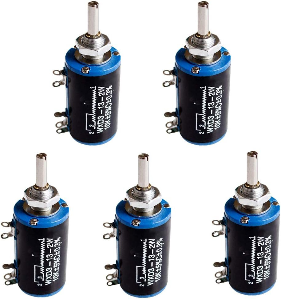 5pcs WXD3-13-2W 10K Ohm Multi-Turn Wirewound Potentiometer 10K Ohm 5pcs WXD3-13-2W 10K Ohm Multi-Turn Wirewound Potentiometer 10K Ohm