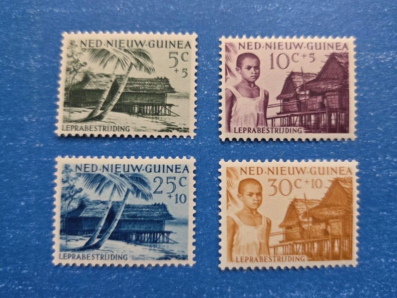 Netherlands New Guinea Stamps, Scott B7-B10 Complete Set MNH Netherlands New Guinea Stamps, Scott B7-B10 Complete Set MNH