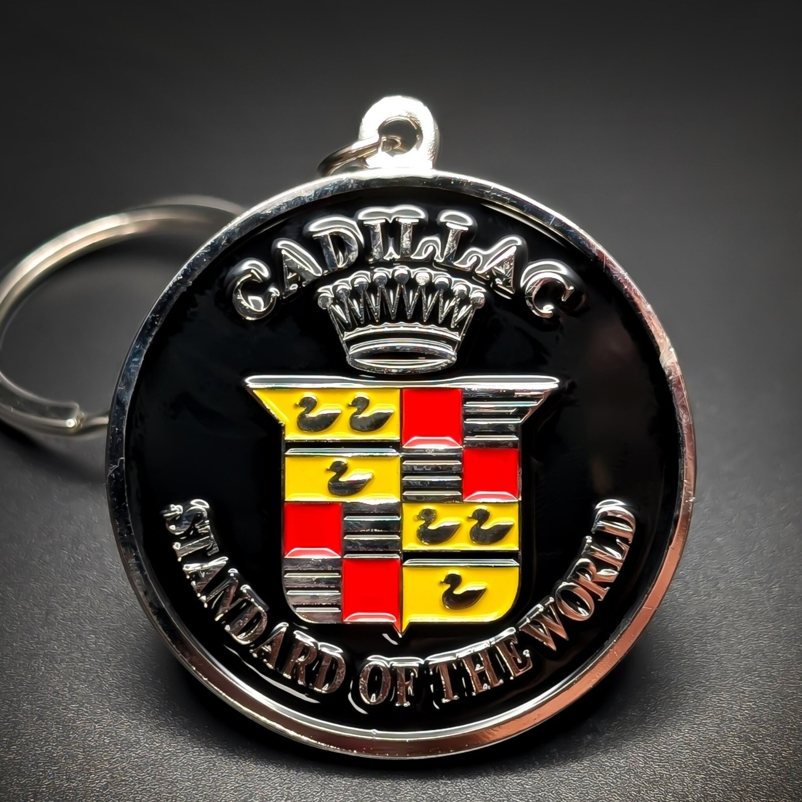Cadillac Badge Keychain Vtg Metal Emblem Escalade DeVille Eldorado ATS XT5 Gift
