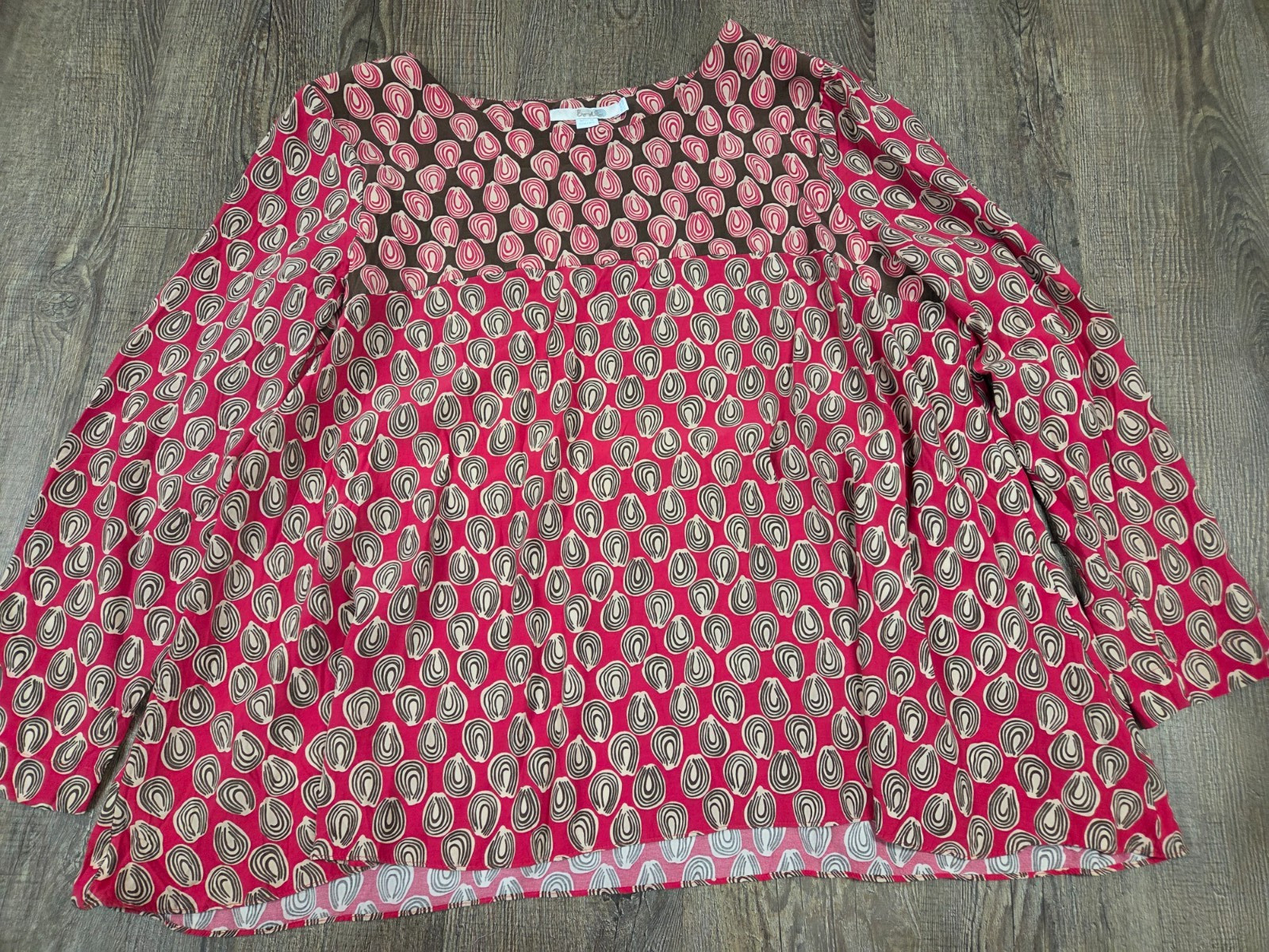 Boden Red Brown 16R Long Sleeve Blouse Top Shirt