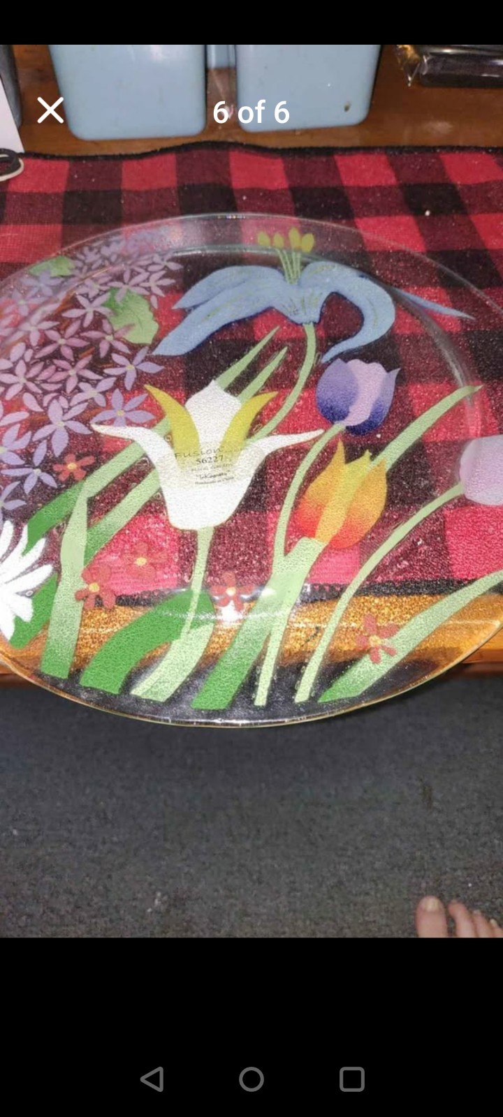 Floral Fused Glass Plate