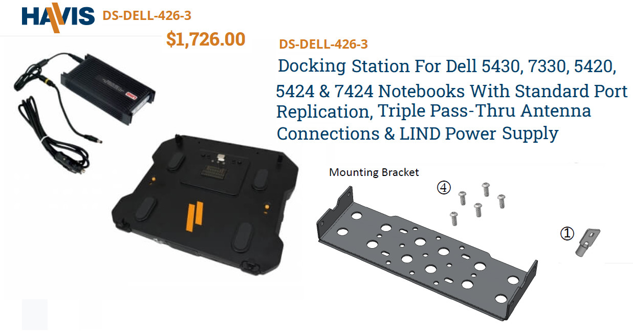 99.99% Life Left DS-DELL-426-3 Docking Station for Dell 5430 7330 5420 5424 7424
