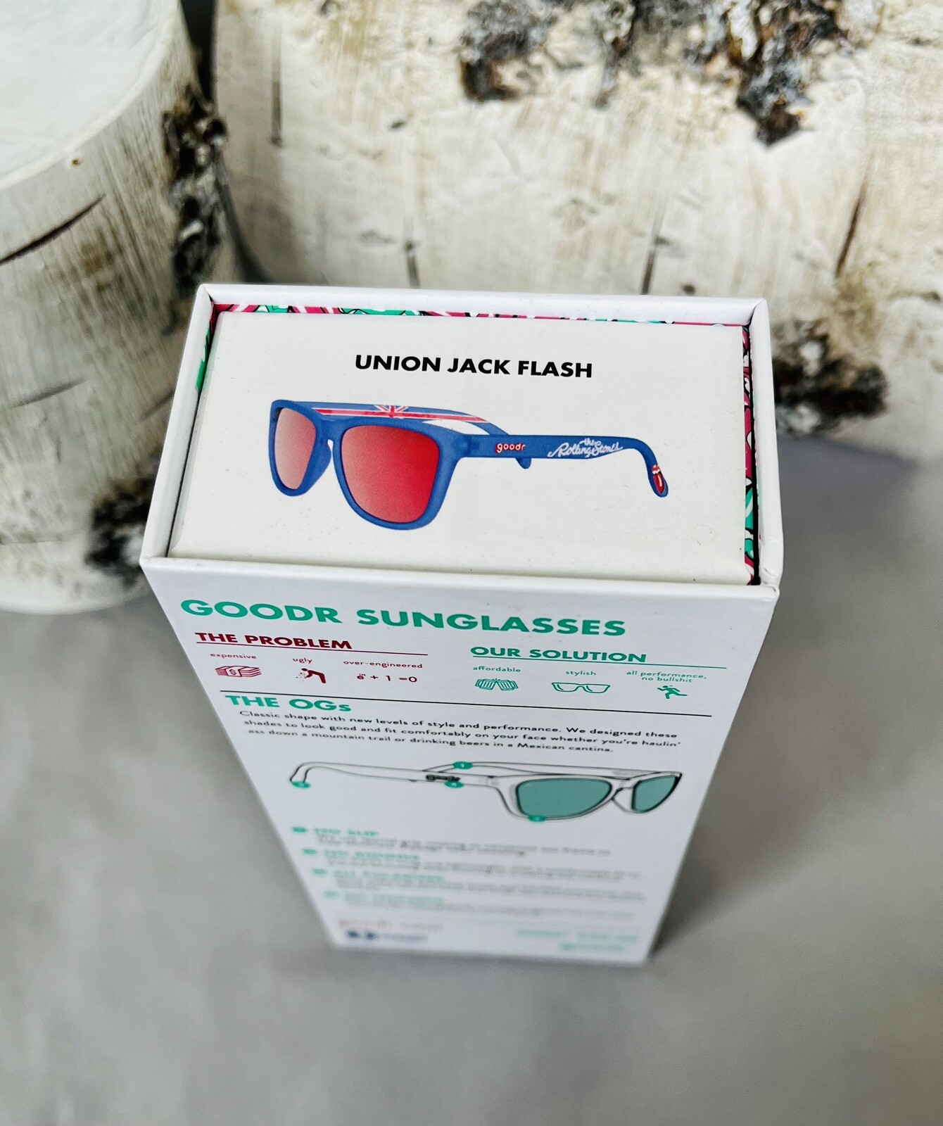 NEW Goodr UNION JACK FLASH OG No Slip English Rolling Stones RARE Sunglasses