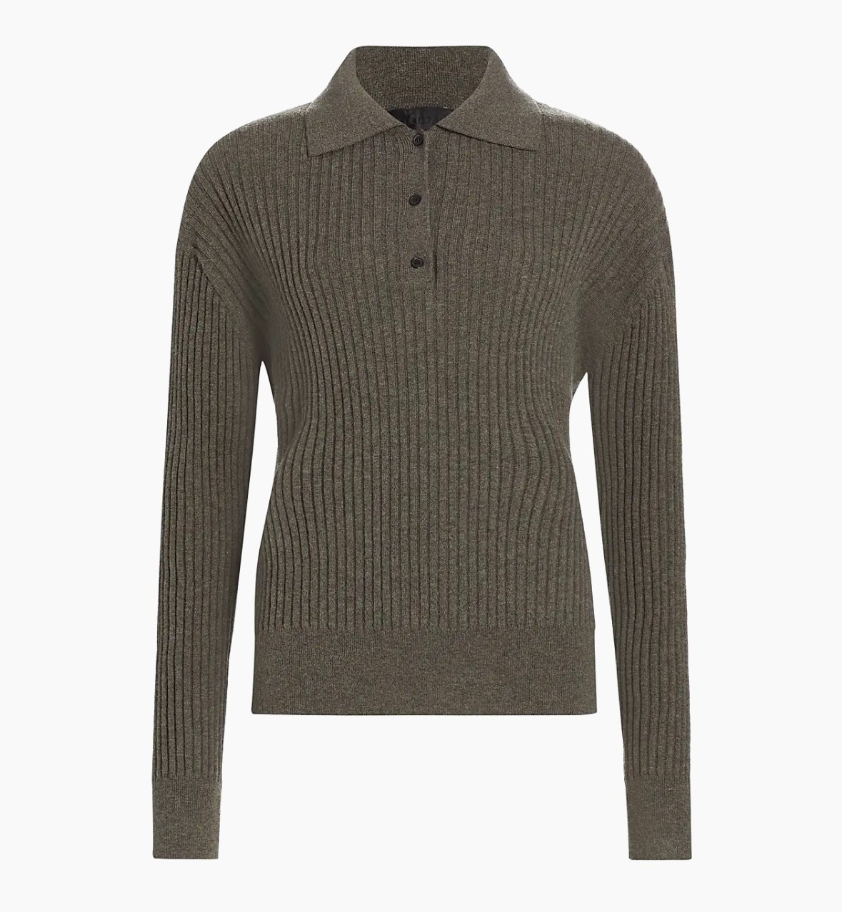 Nili Lotan Ramona Black 100% Lambswool Polo Sweater Size S Designer Knit
