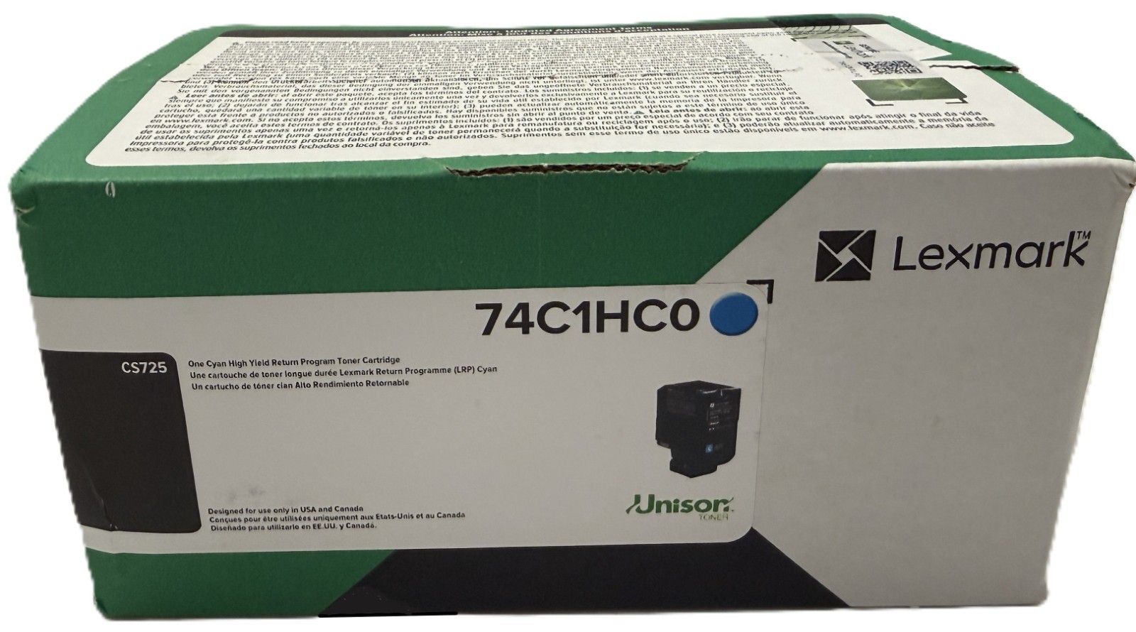 Lexmark Original Toner 74C1HC0 Cyan High Yield