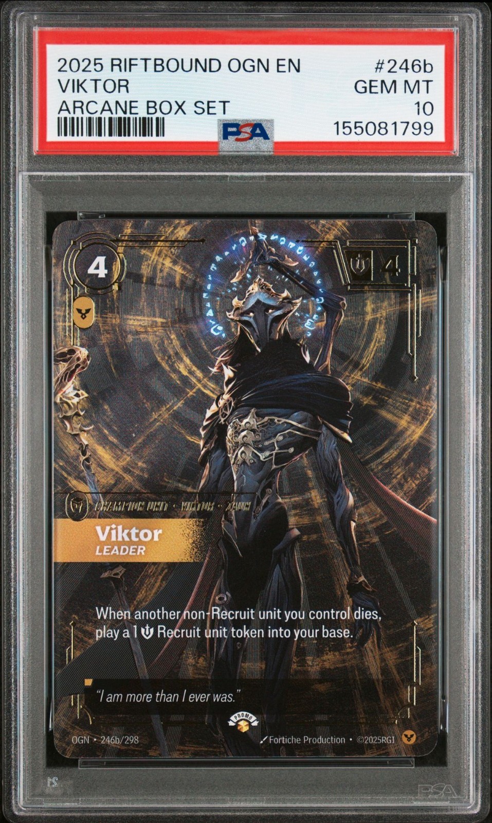 2025 RIFTBOUND: LEAGUE OF LEGENDS OGN-ORIGINS #246B VIKTOR - LEADER PSA 10