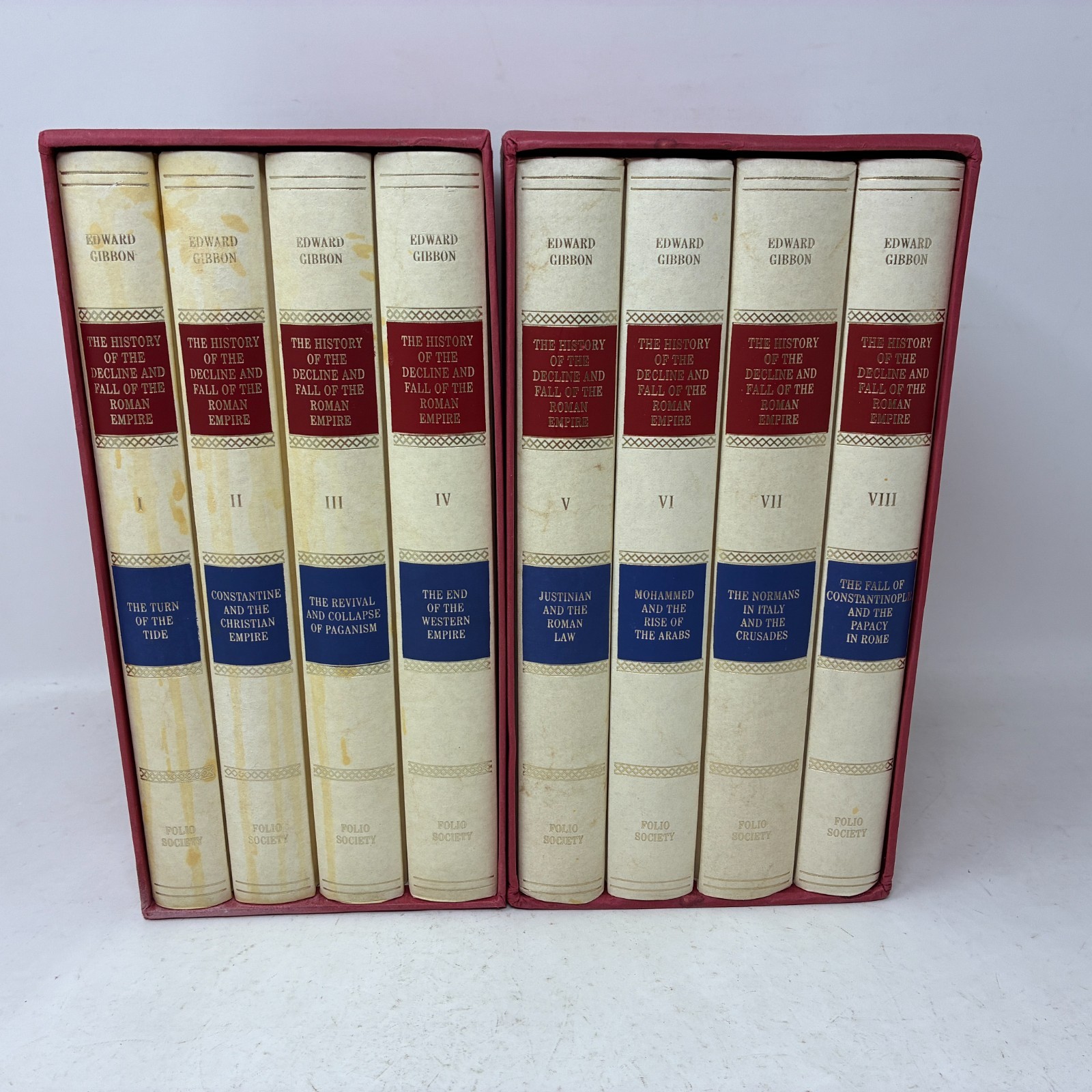 FOLIO SOCIETY: Gibbon\'s Decline & Fall of the Roman Empire 8 volumes 2 slipcases