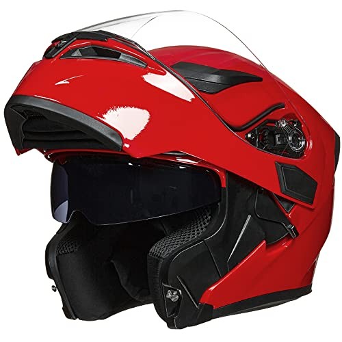 ILM Motorcycle Dual Visor Flip up Modular Full Face Helmet - B07B6LC419