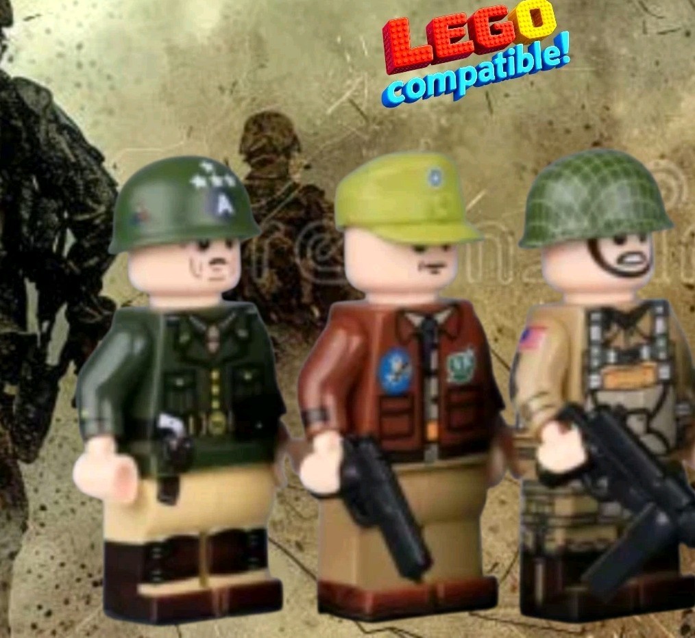 3x George Patton WWII US Army Soldier Figure FIGURES Flying Tigers 82nd Airborne