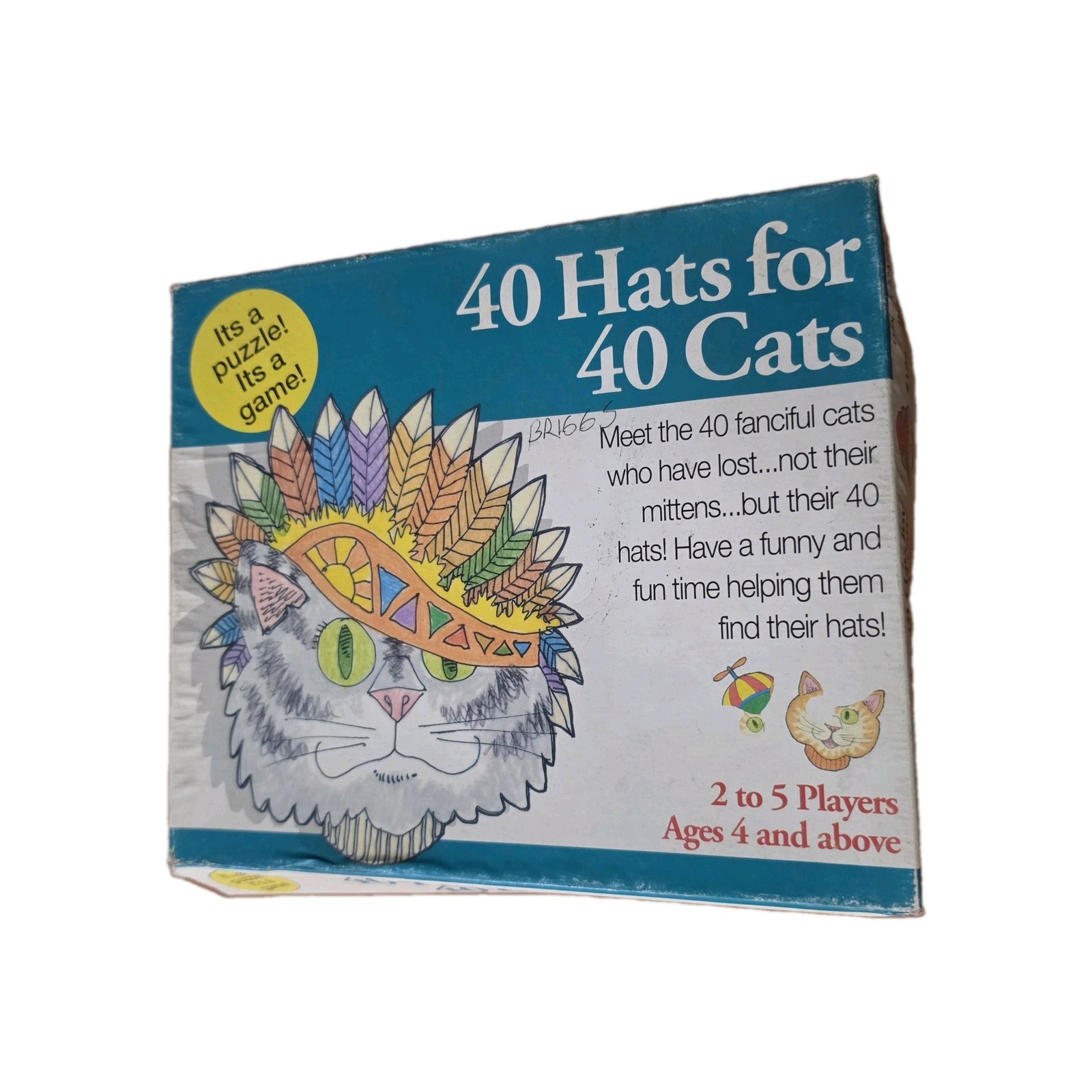 Vintage 1991 RARE 40 HATS for 40 CATS  Puzzle & Game **READ FOR DETAILS**