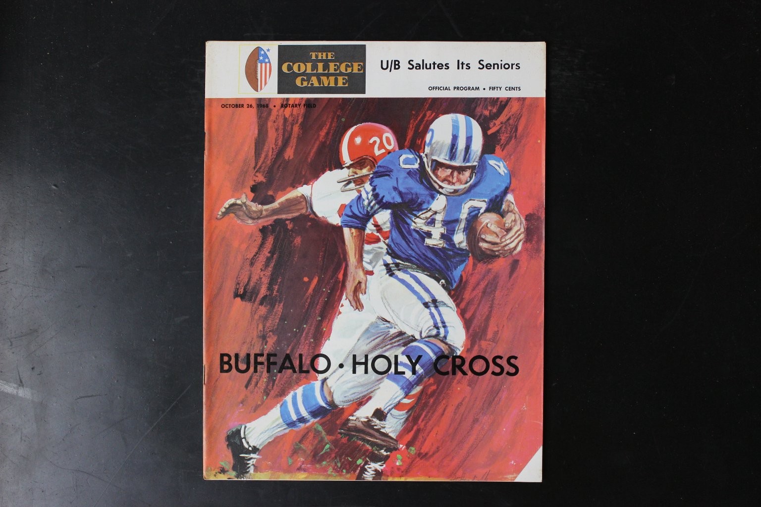 THE COLLEGE GAME October 1968 Buffalo Holy Cross Football Program Vintage
