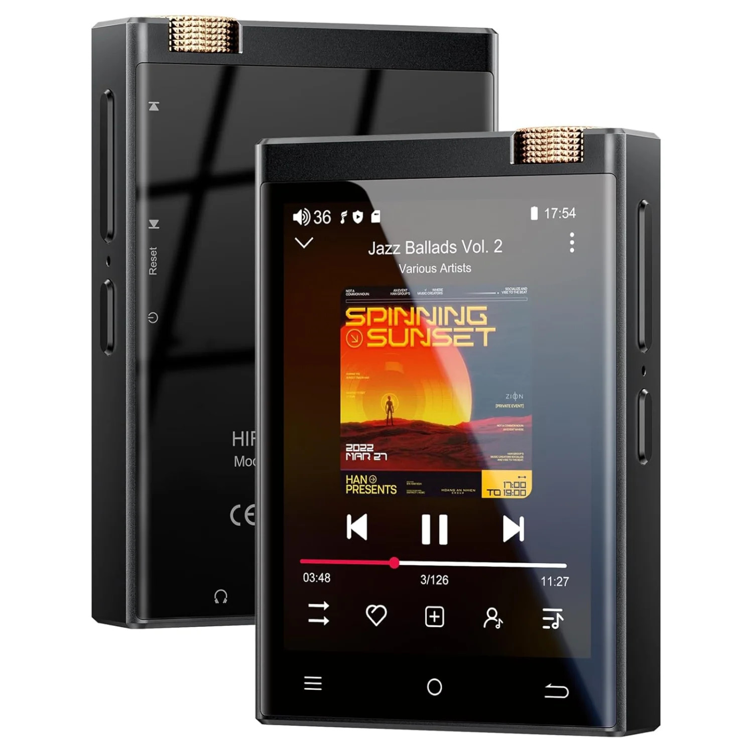 HiFi MP3 Music Player 80GB Bluetooth WiFi DSD Lossless Audio Touch Screen Black